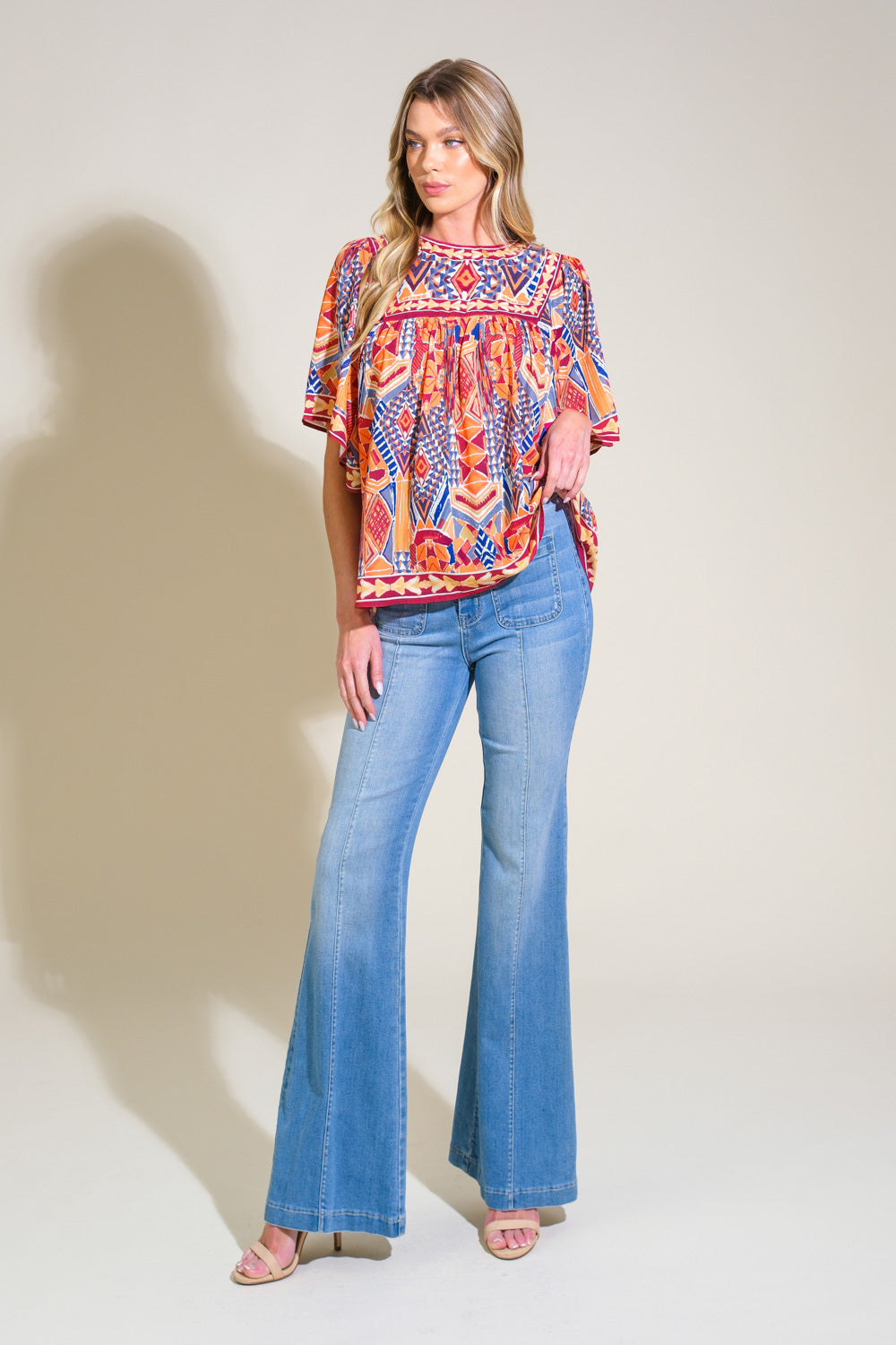 SPARKLY ENERGY WOVEN TOP Flying Tomato