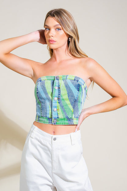 NAVIGATING LIFE DENIM TOP