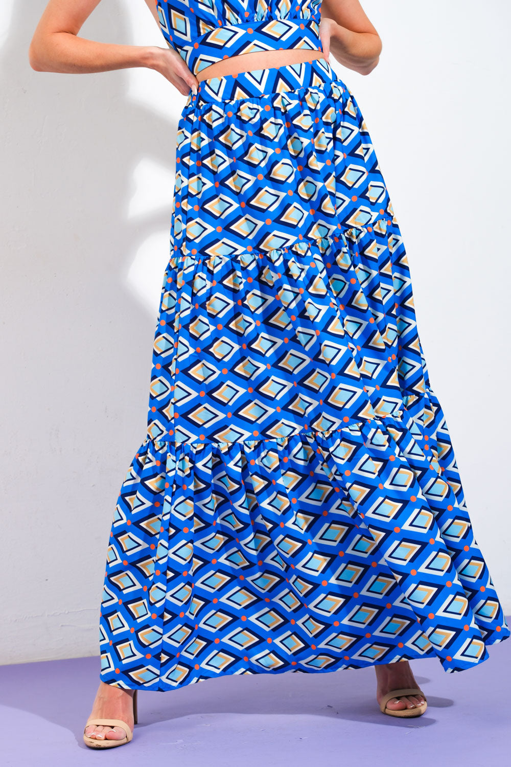 SUMMER JOURNEY WOVEN TOP AND SKIRT SET Flying Tomato