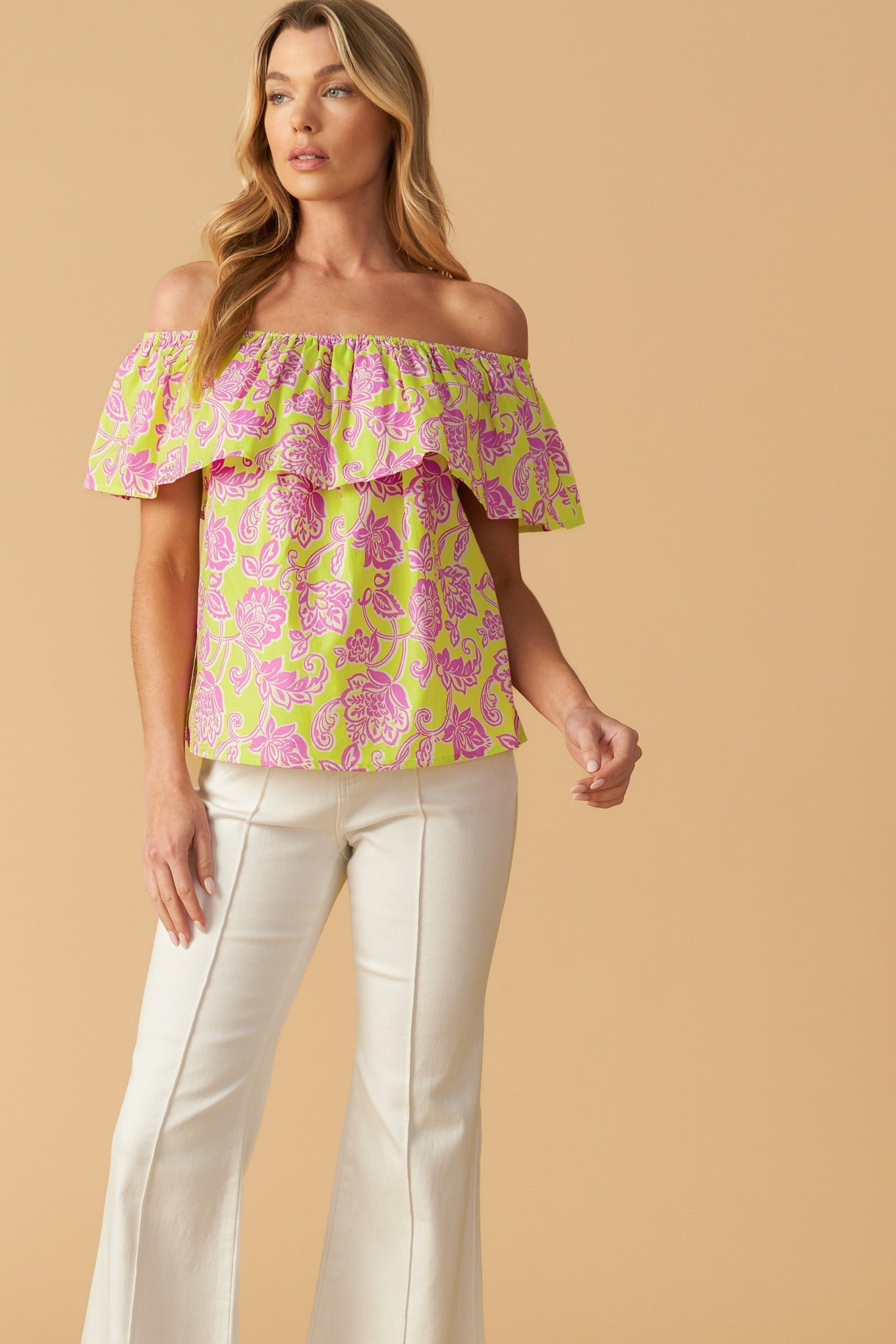 FIND ME UNDER THE PALMS WOVEN TOP Flying Tomato