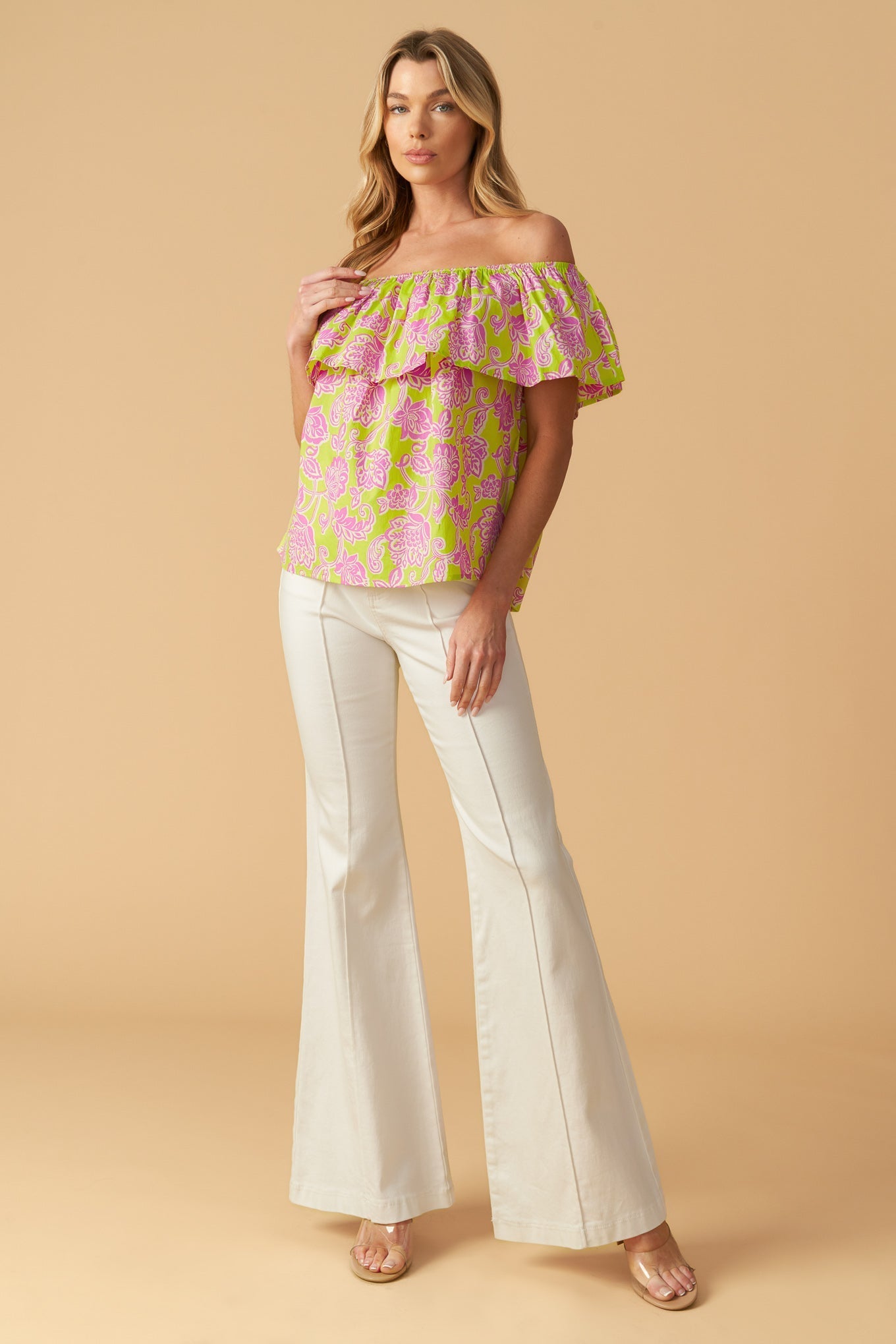 FIND ME UNDER THE PALMS WOVEN TOP Flying Tomato