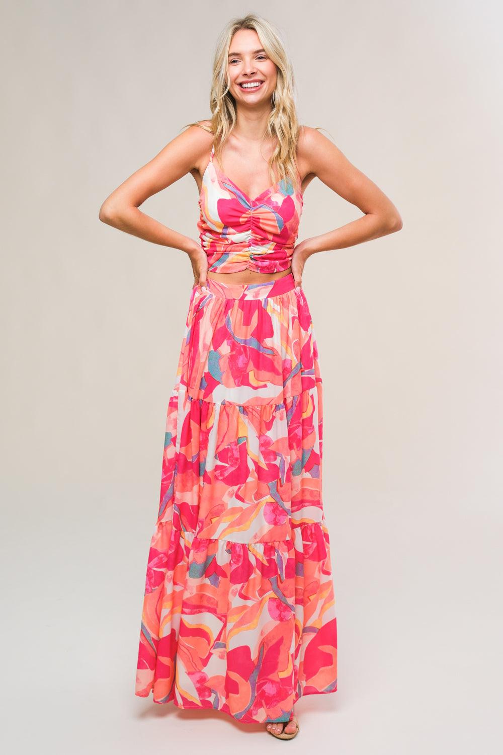 Flying Tomato ROMANTICALLY SPEAKING Woven Top and Skirt Set, a complete coordinated outfit in quality woven fabric, perfect f