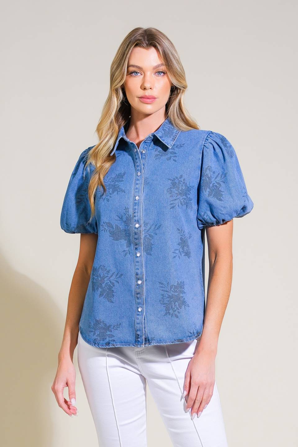 CRISP CANVAS DENIM TOP