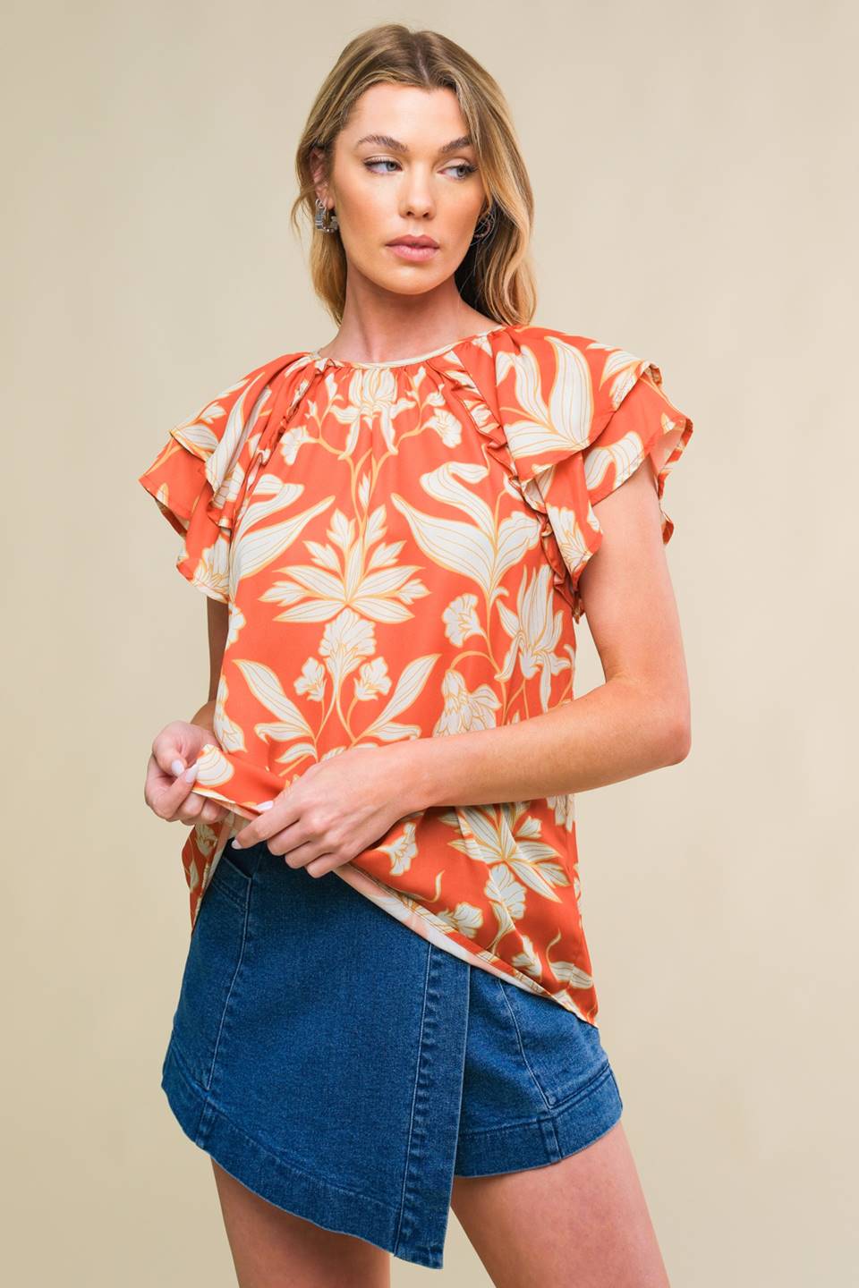 INTO THE SKY WOVEN TOP Flying Tomato