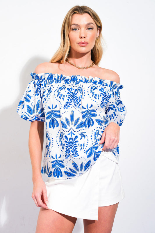 DIVIDE AND CONTOUR WOVEN TOP Flying Tomato