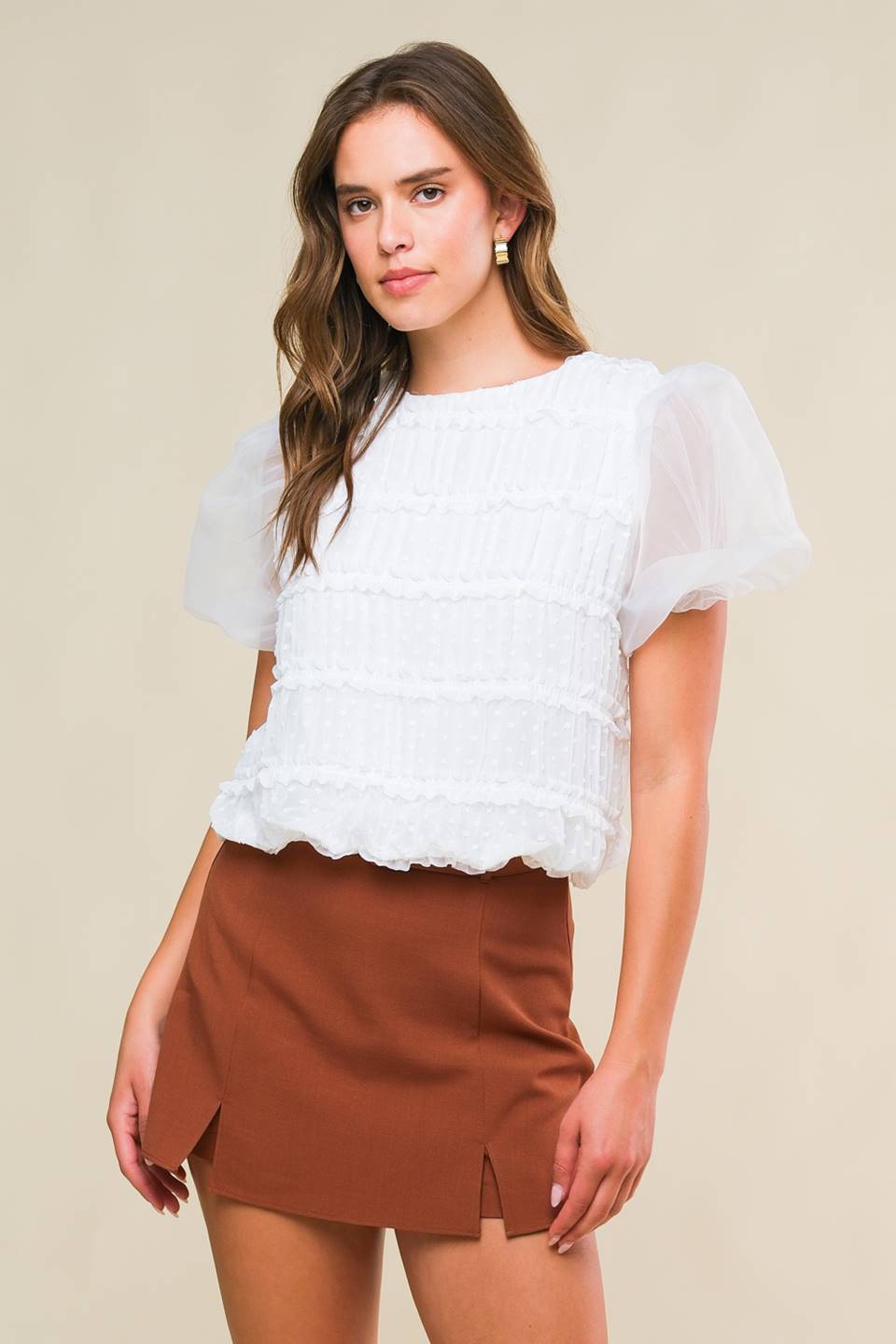 DESTINED TO IMPRESS WOVEN TOP