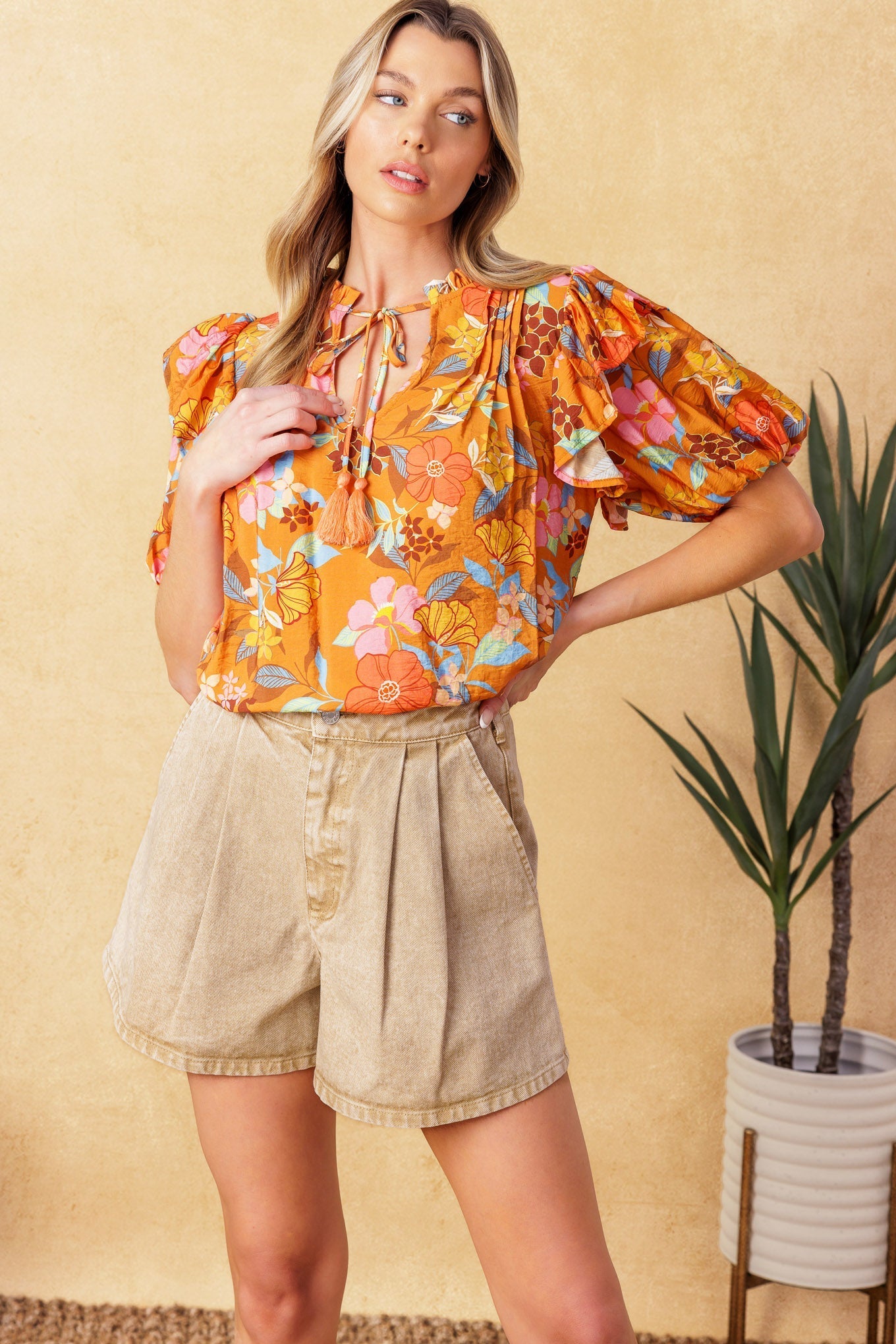 TOTAL FRILL WOVEN TOP Flying Tomato