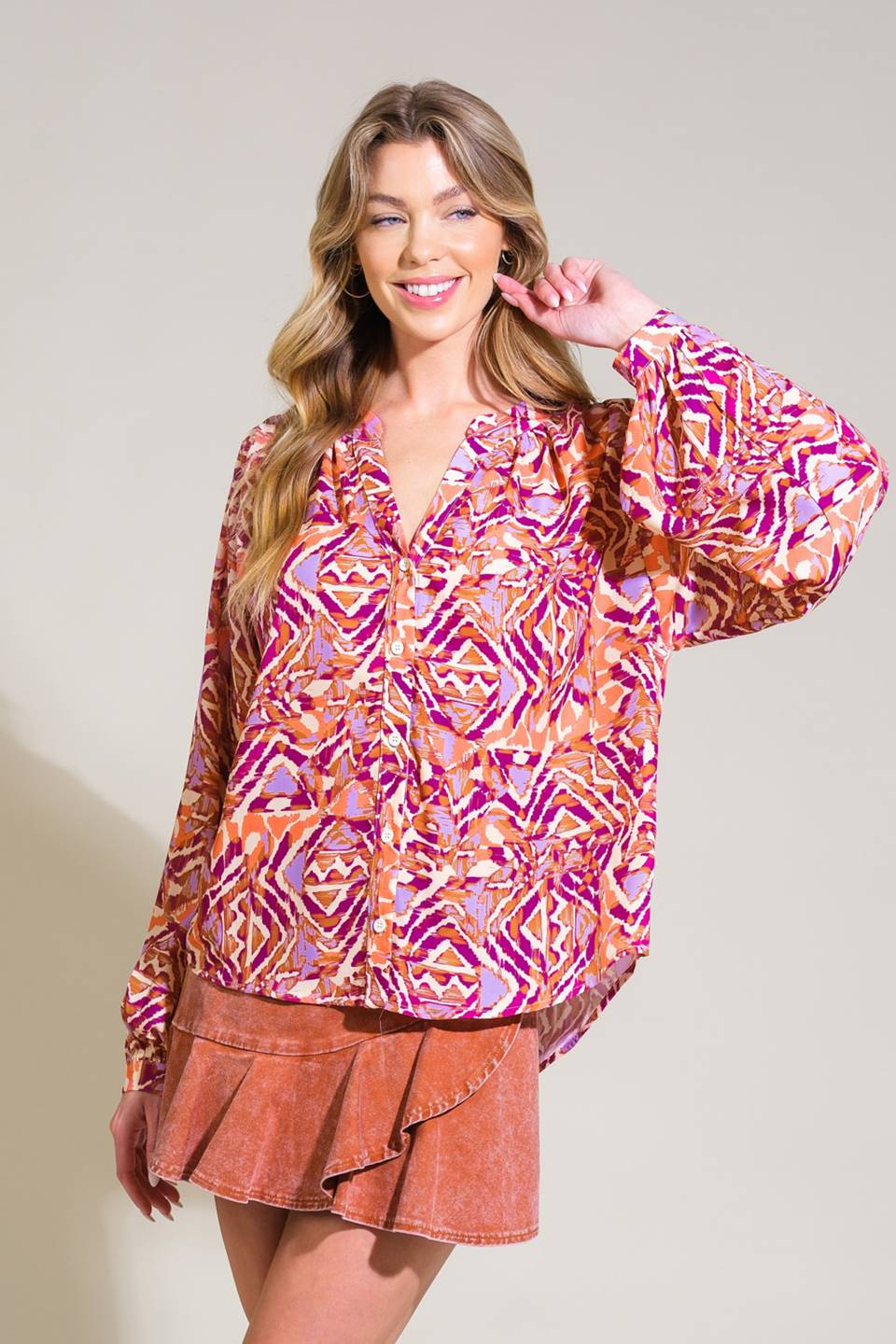 URBAN ELEGANCE WOVEN TOP Flying Tomato