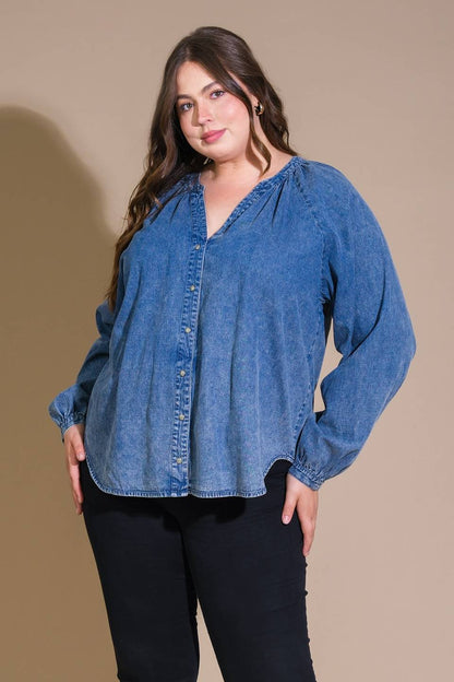 MUSING ABOUT YOU DENIM TOP