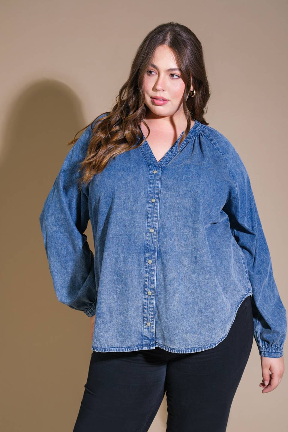 MUSING ABOUT YOU DENIM TOP Flying Tomato