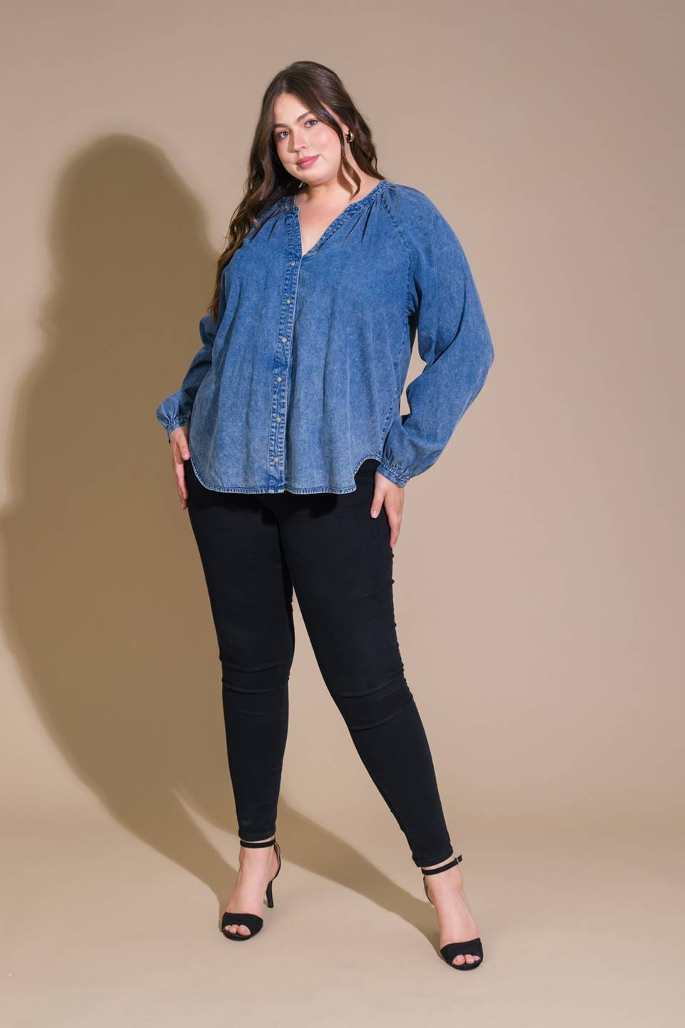 MUSING ABOUT YOU DENIM TOP Flying Tomato