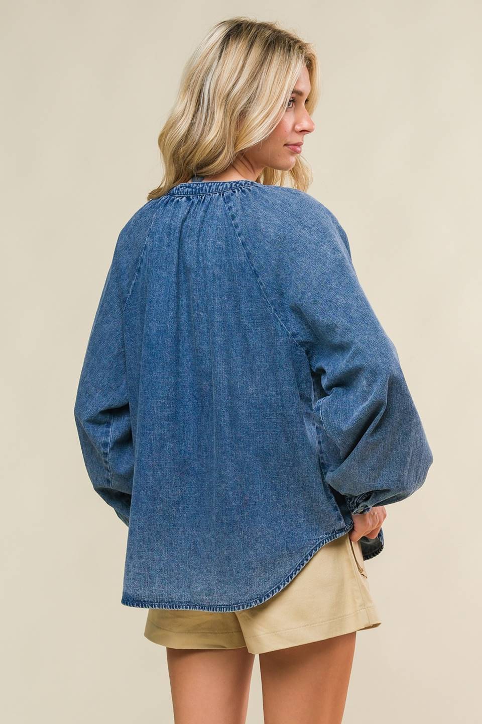 MUSING ABOUT YOU DENIM TOP Flying Tomato