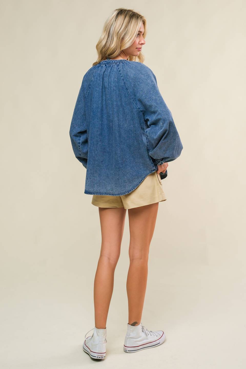 MUSING ABOUT YOU DENIM TOP Flying Tomato