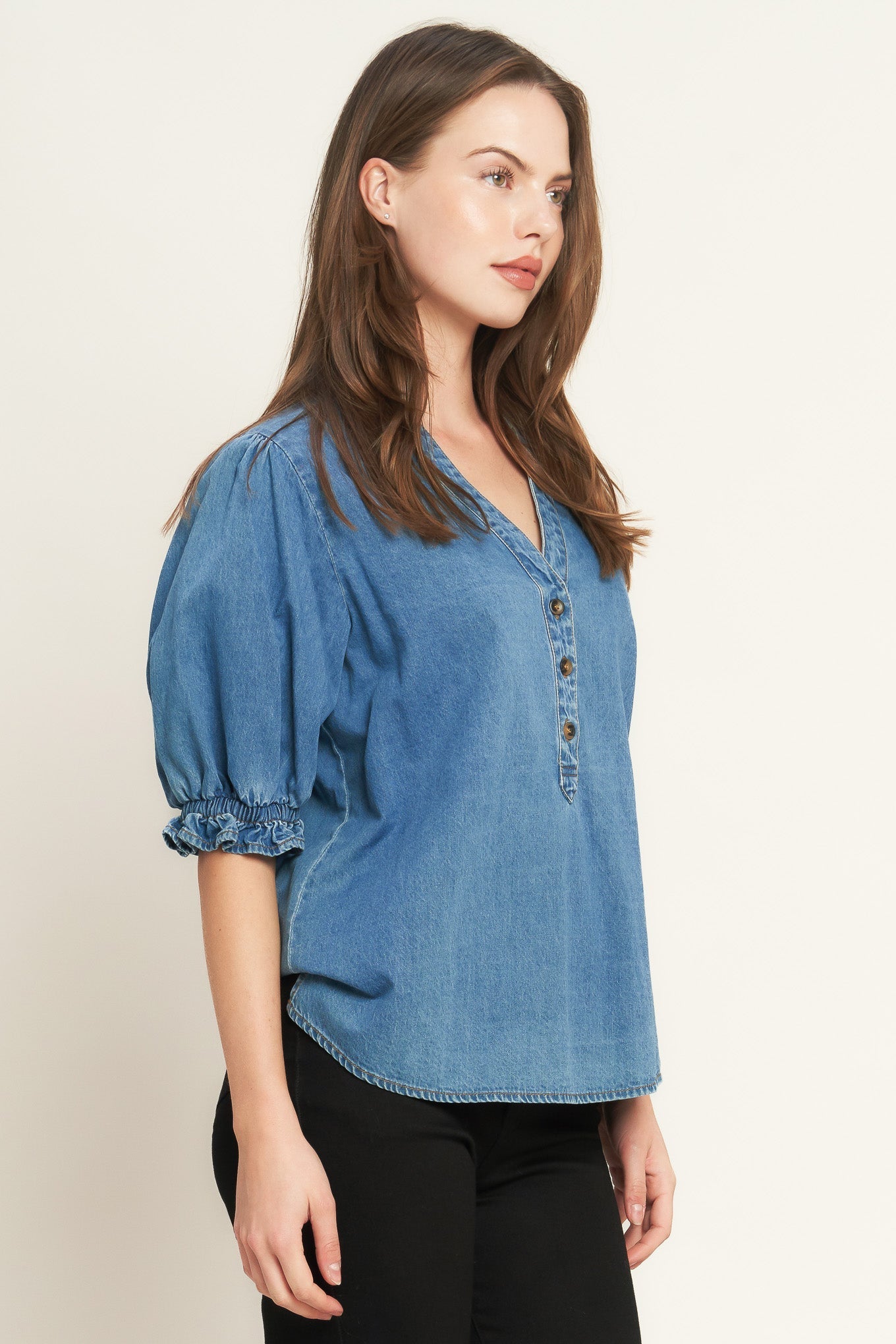 CLOSER TO YOU DENIM TOP Flying Tomato