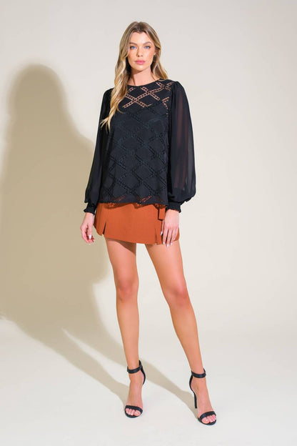 WEEKEND WANDERER WOVEN TOP