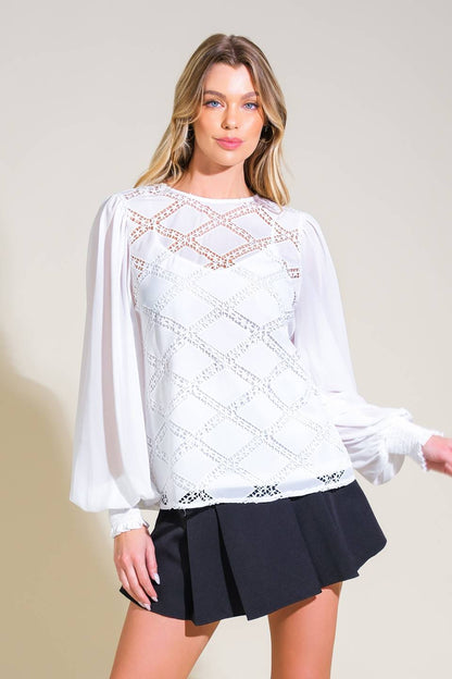 WEEKEND WANDERER WOVEN TOP