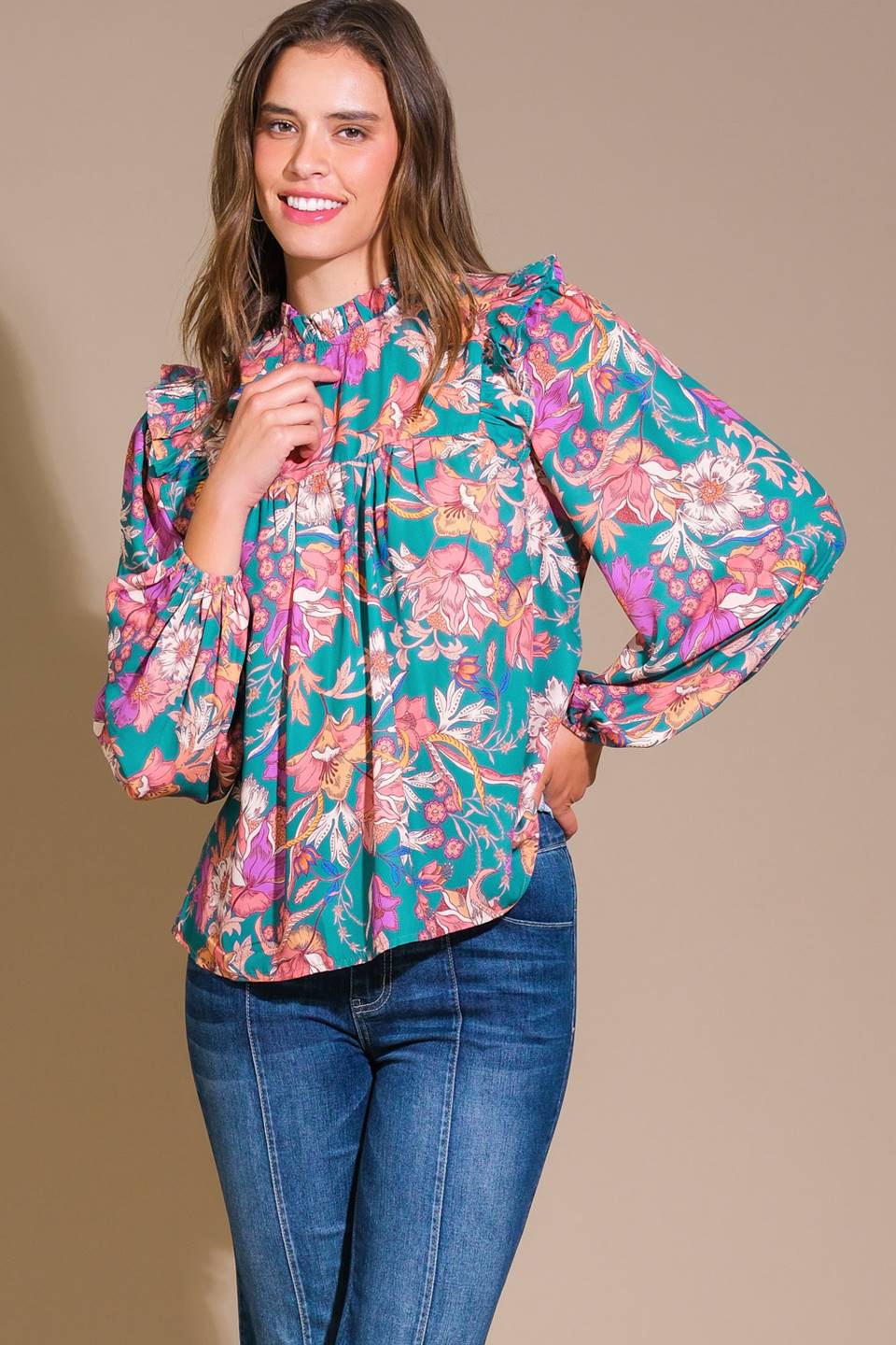 UNFORGETTABLE COMPOSURE WOVEN TOP Flying Tomato