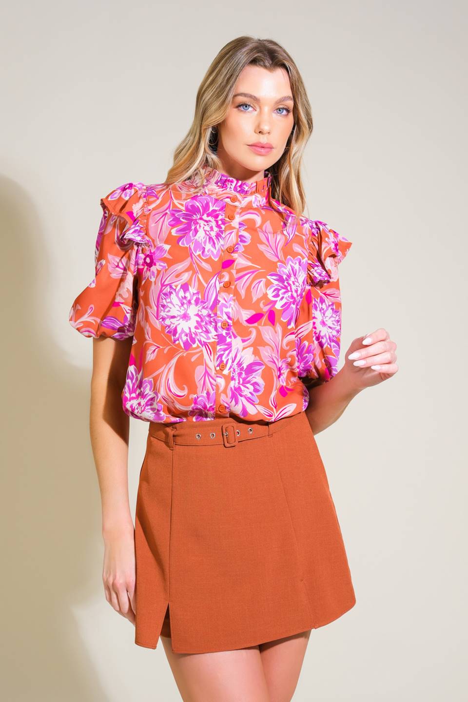 MEMORIES IN FOCUS WOVEN TOP Flying Tomato