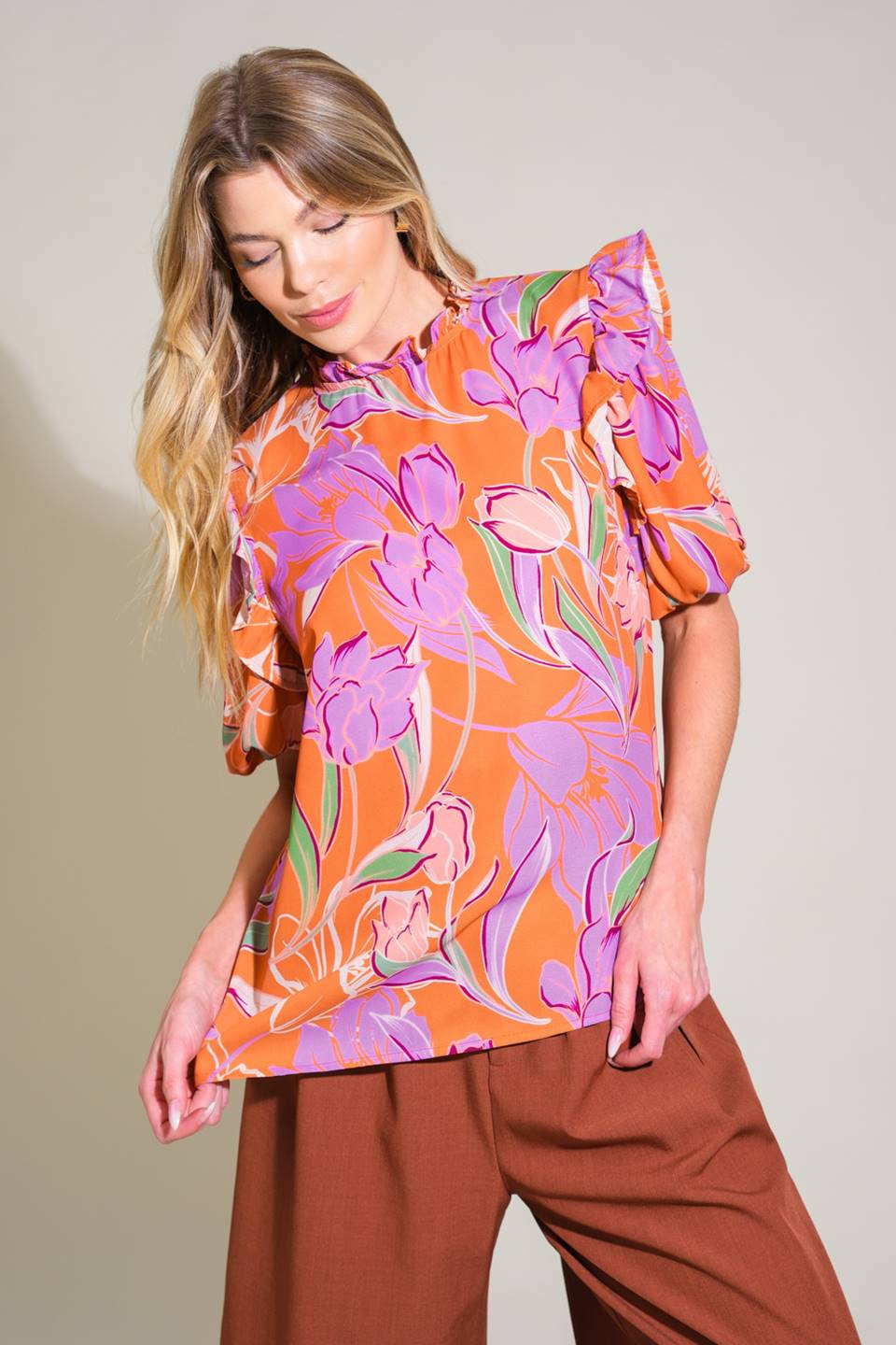 GLOWING GIRL WOVEN TOP Flying Tomato