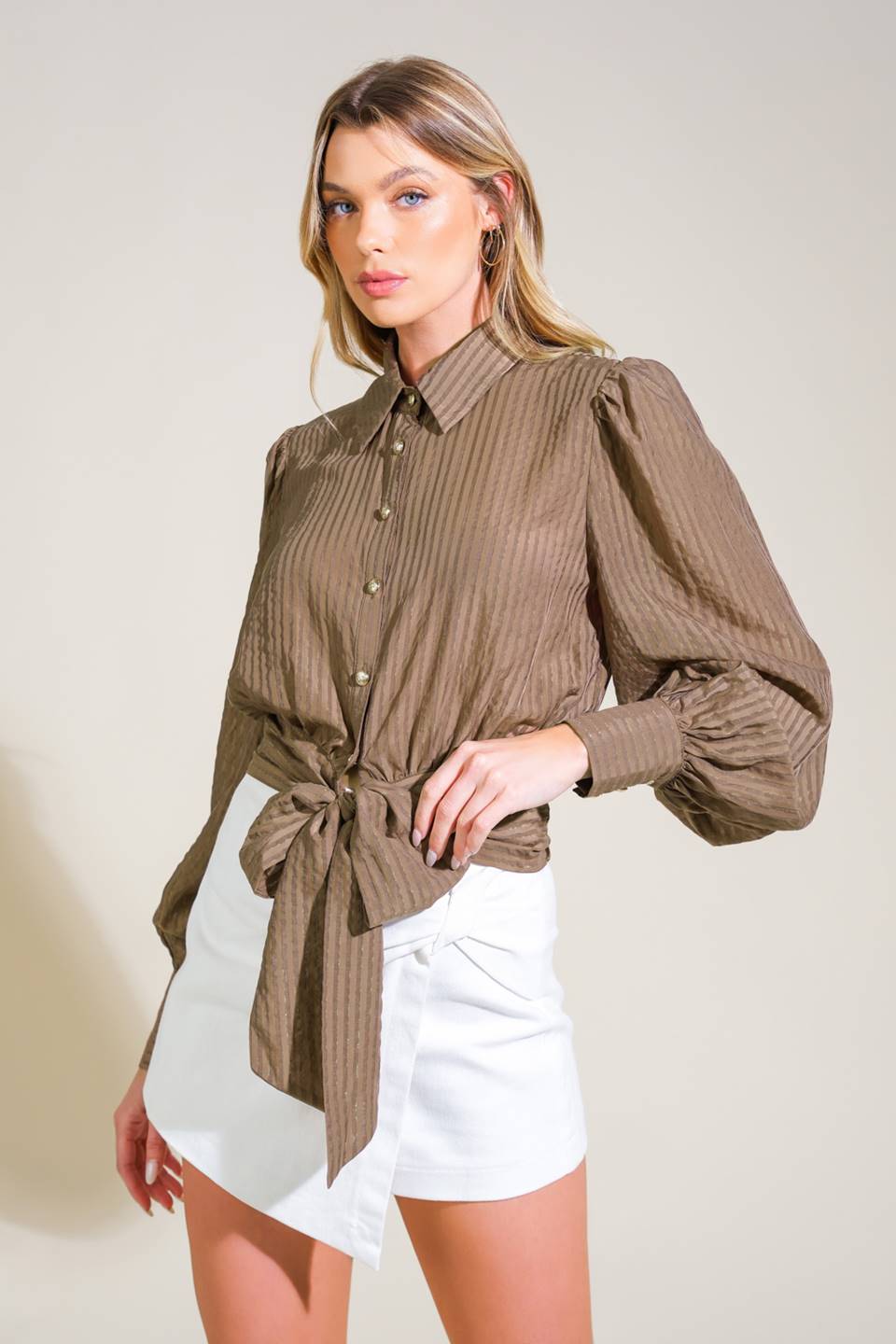 BEHIND THE GRIN WOVEN TOP Flying Tomato