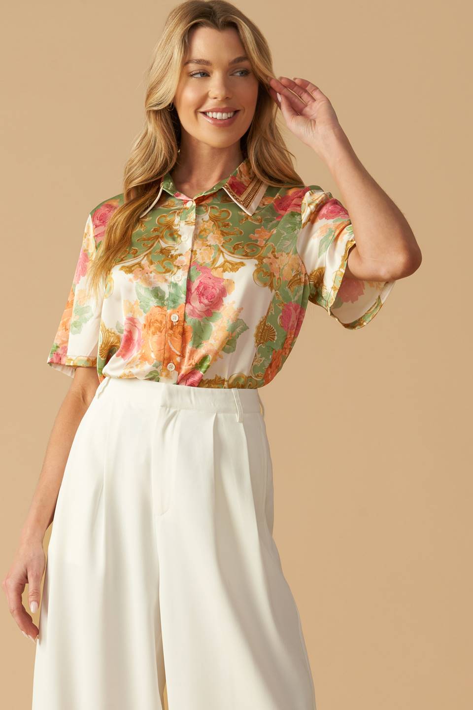 ALL EYES ON ME WOVEN TOP Flying Tomato