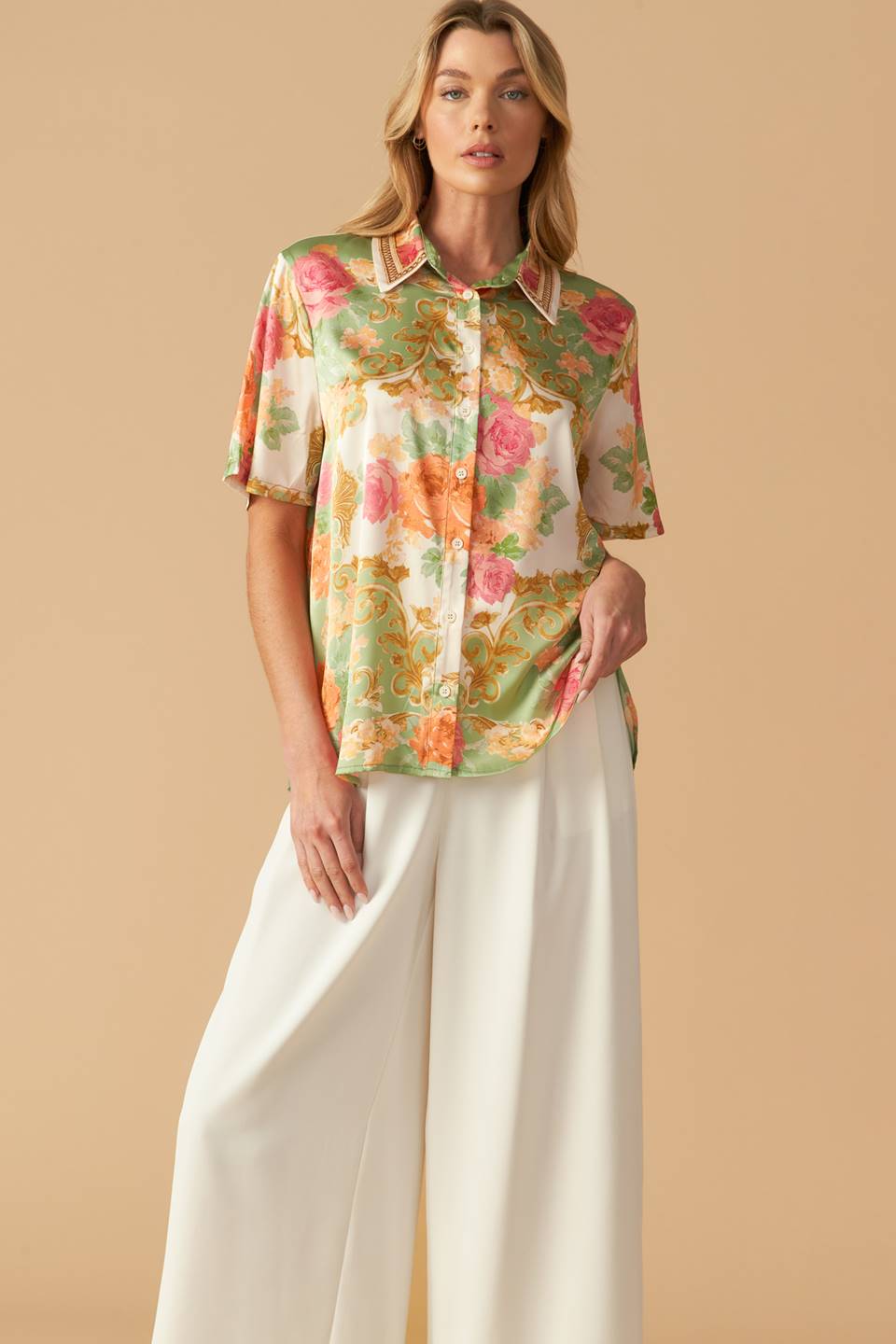 ALL EYES ON ME WOVEN TOP Flying Tomato