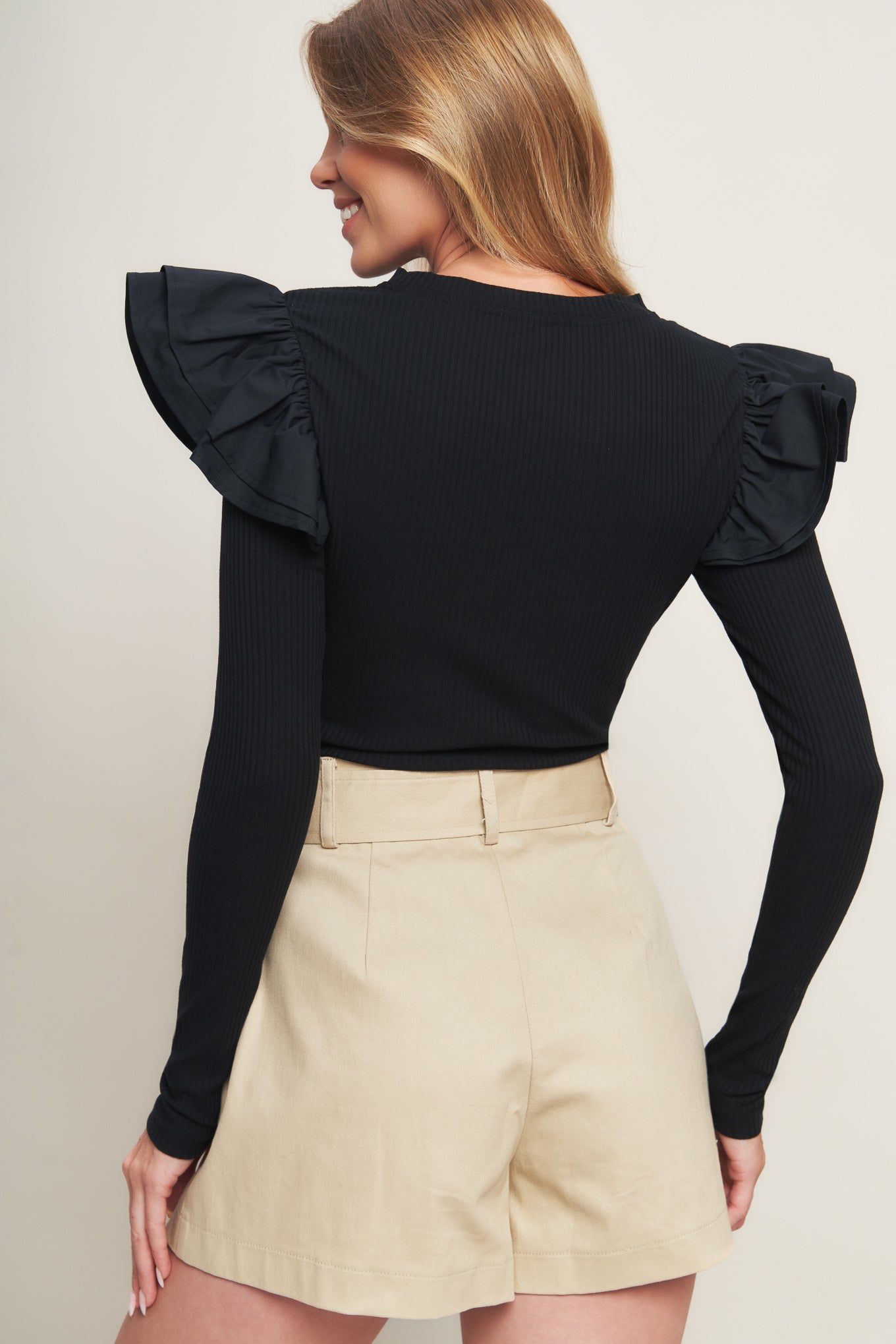 HAPPIEST HERE BLACK KNIT TOP Flying Tomato