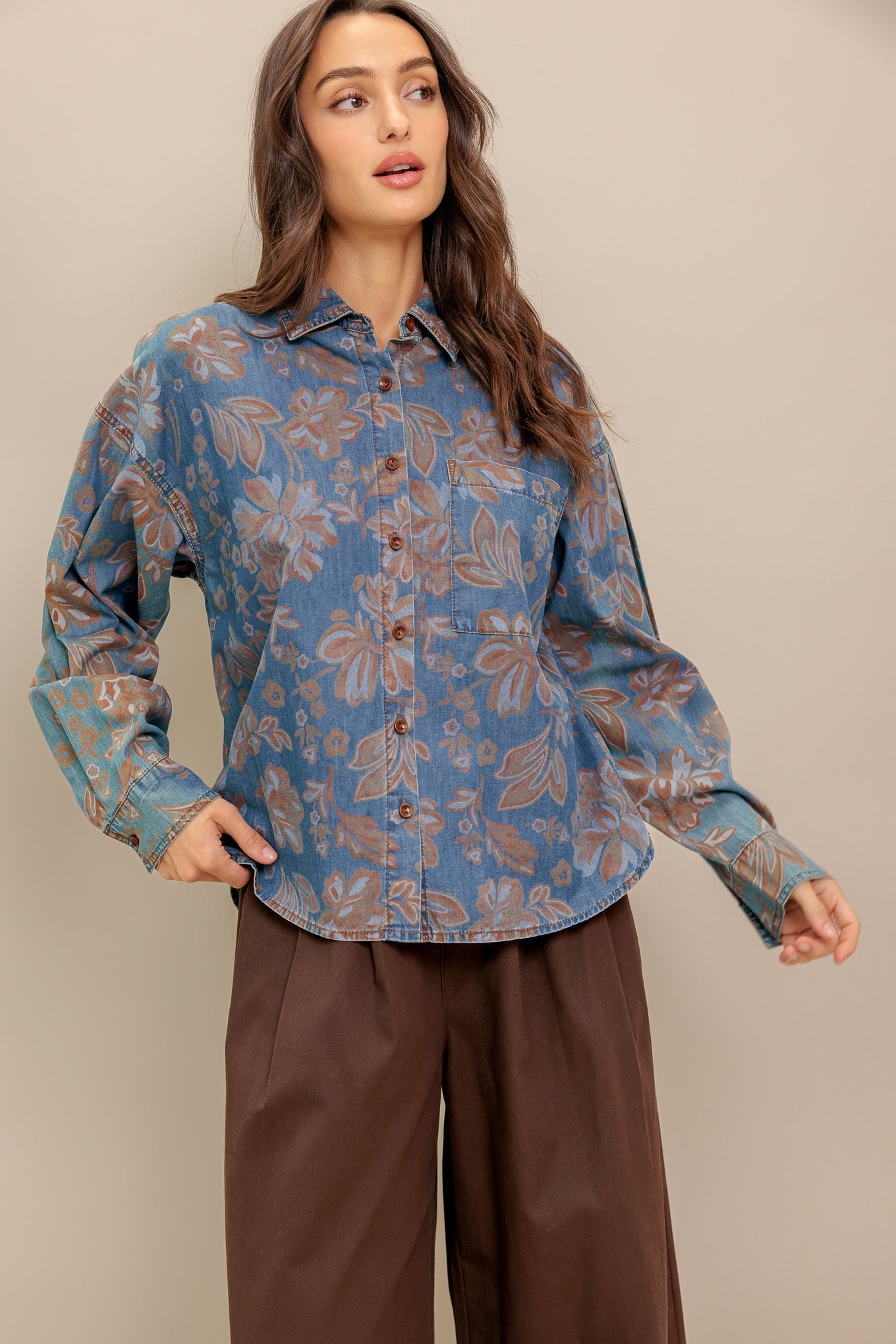 STICK TO THE PLAN DENIM TOP Flying Tomato