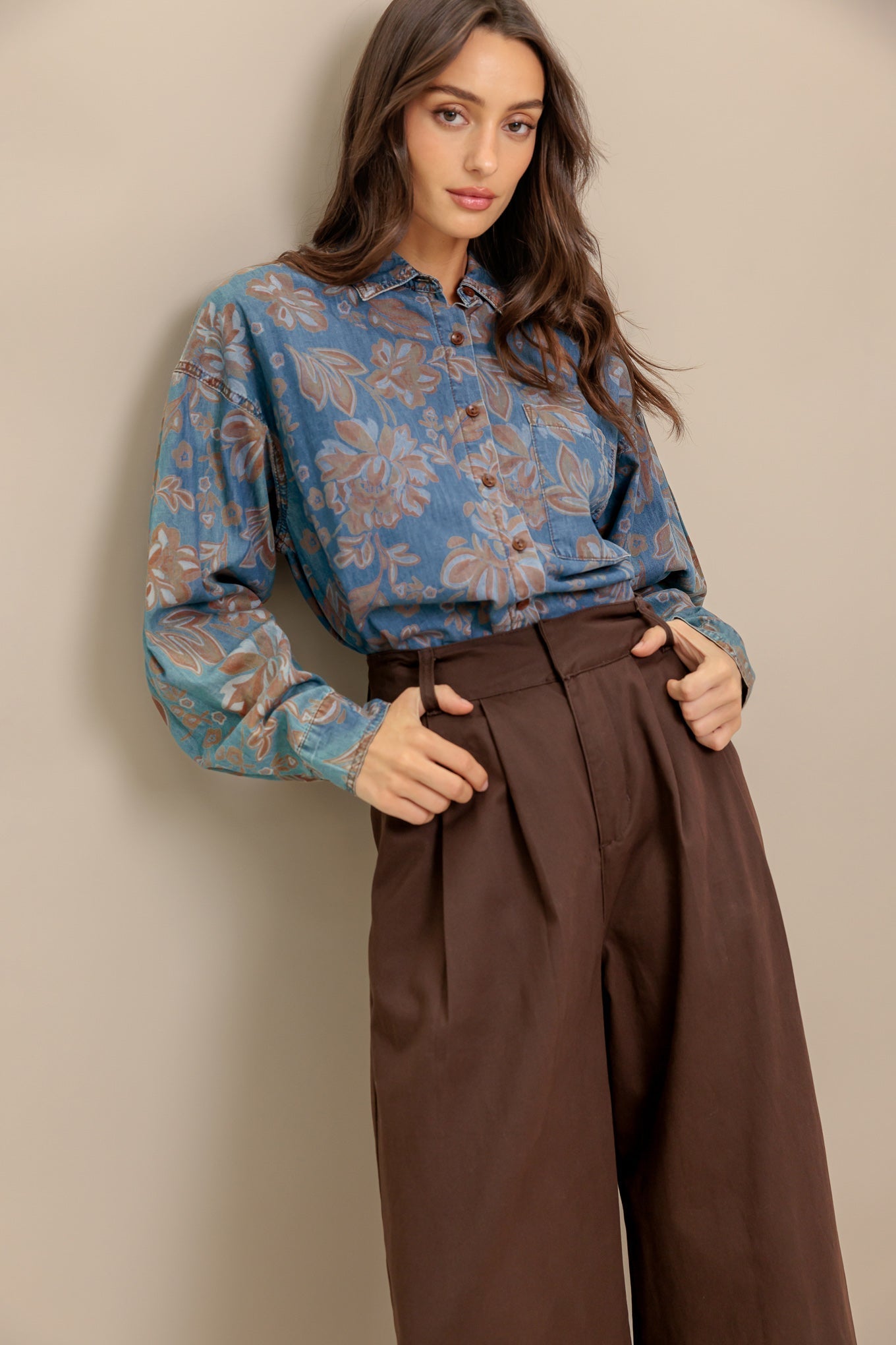 STICK TO THE PLAN DENIM TOP Flying Tomato