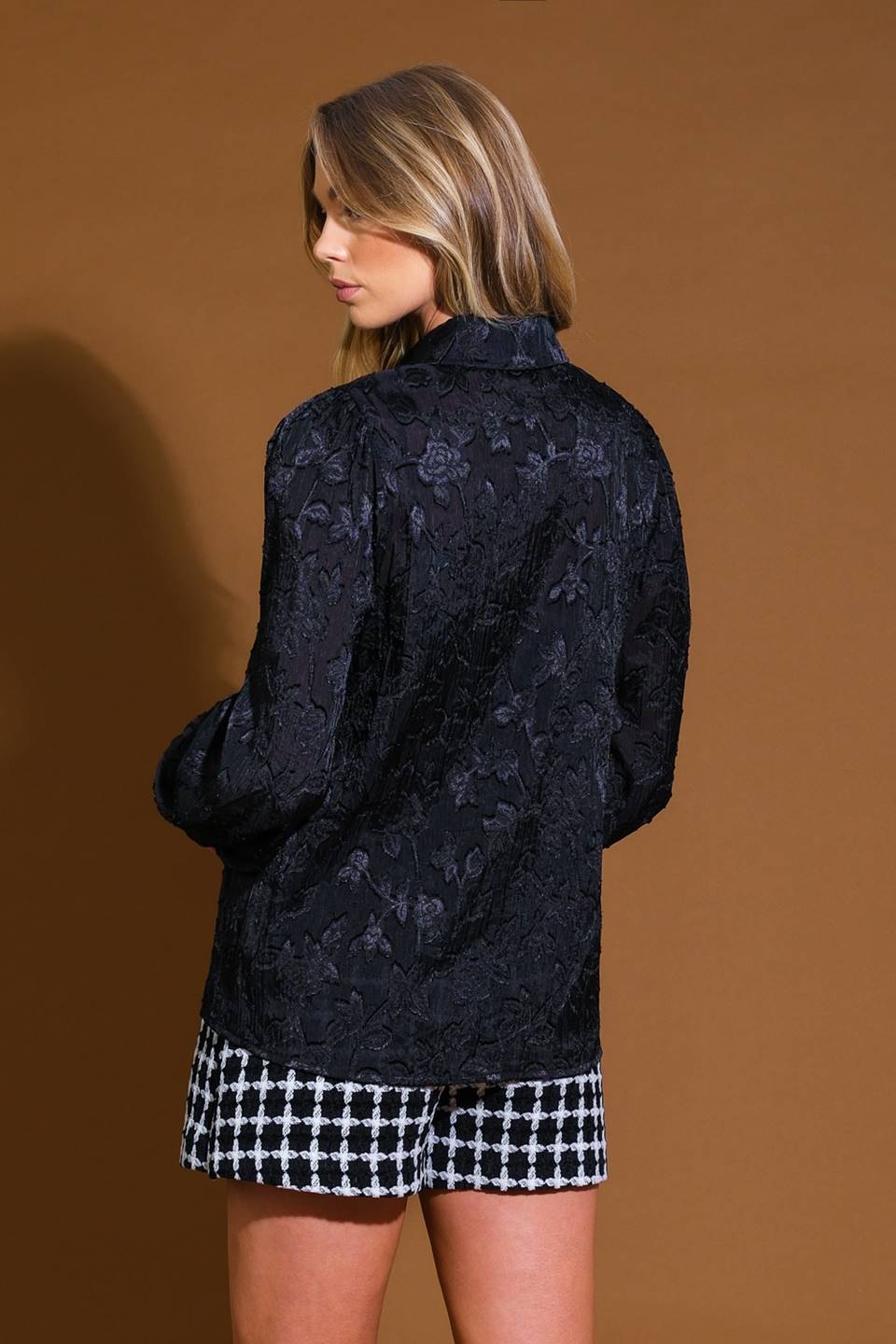 INCREDIBLE LOVE JACQUARD WOVEN TOP