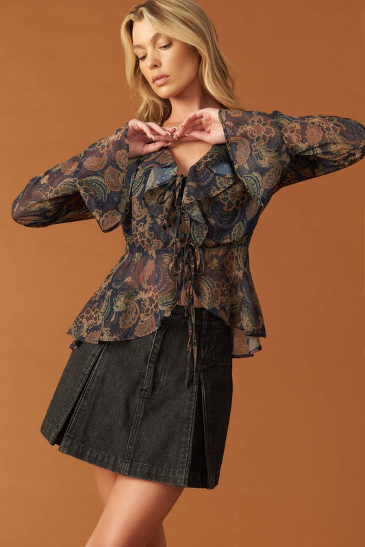 SECRET GARDEN WOVEN TOP Flying Tomato