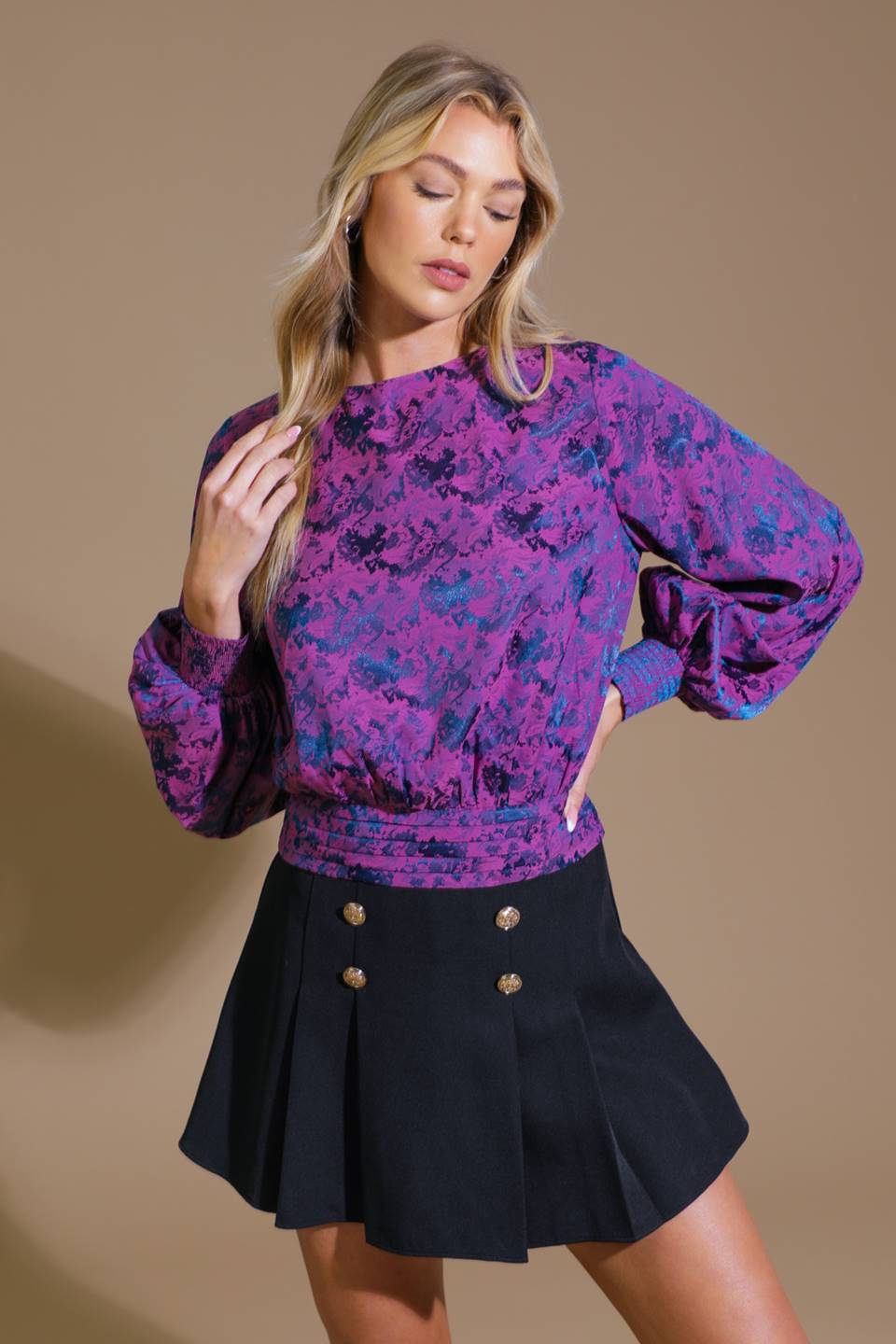 BEST PRESENCE JACQUARD WOVEN TOP