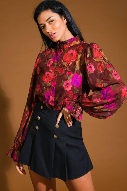 Flying Tomato Perfect Stunner Woven Top, a chic cream women's blouse with intricate texture for quality style.