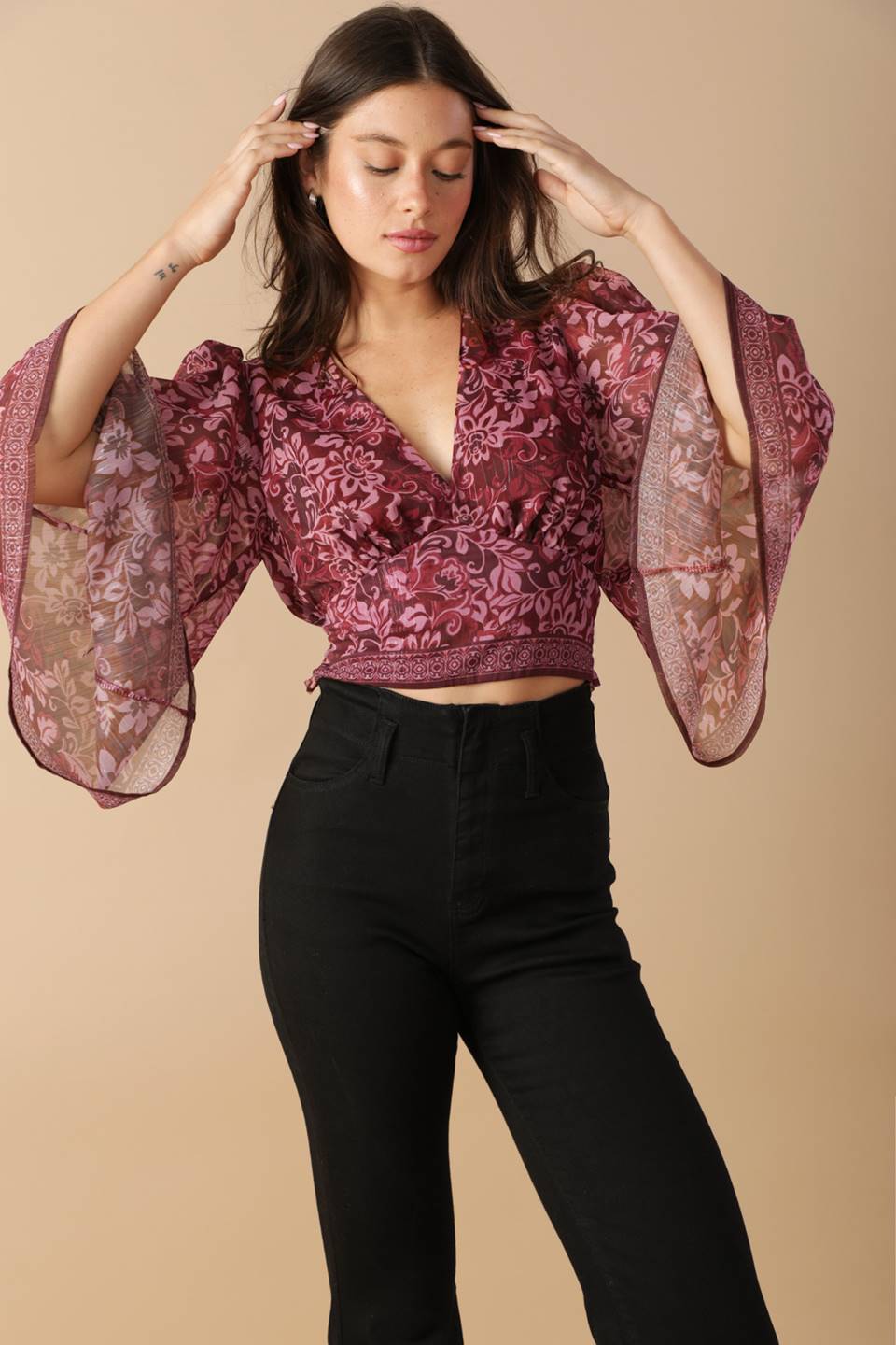 MOMENT IN TIME WOVEN CROP TOP Flying Tomato
