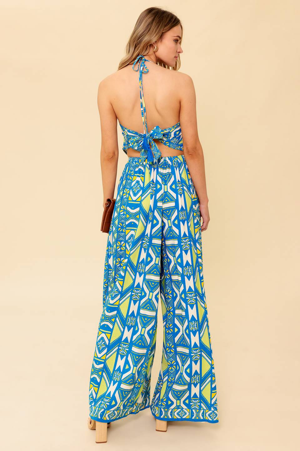 STUN LIKE ME NAVY WOVEN TOP AND PANT SET Flying Tomato