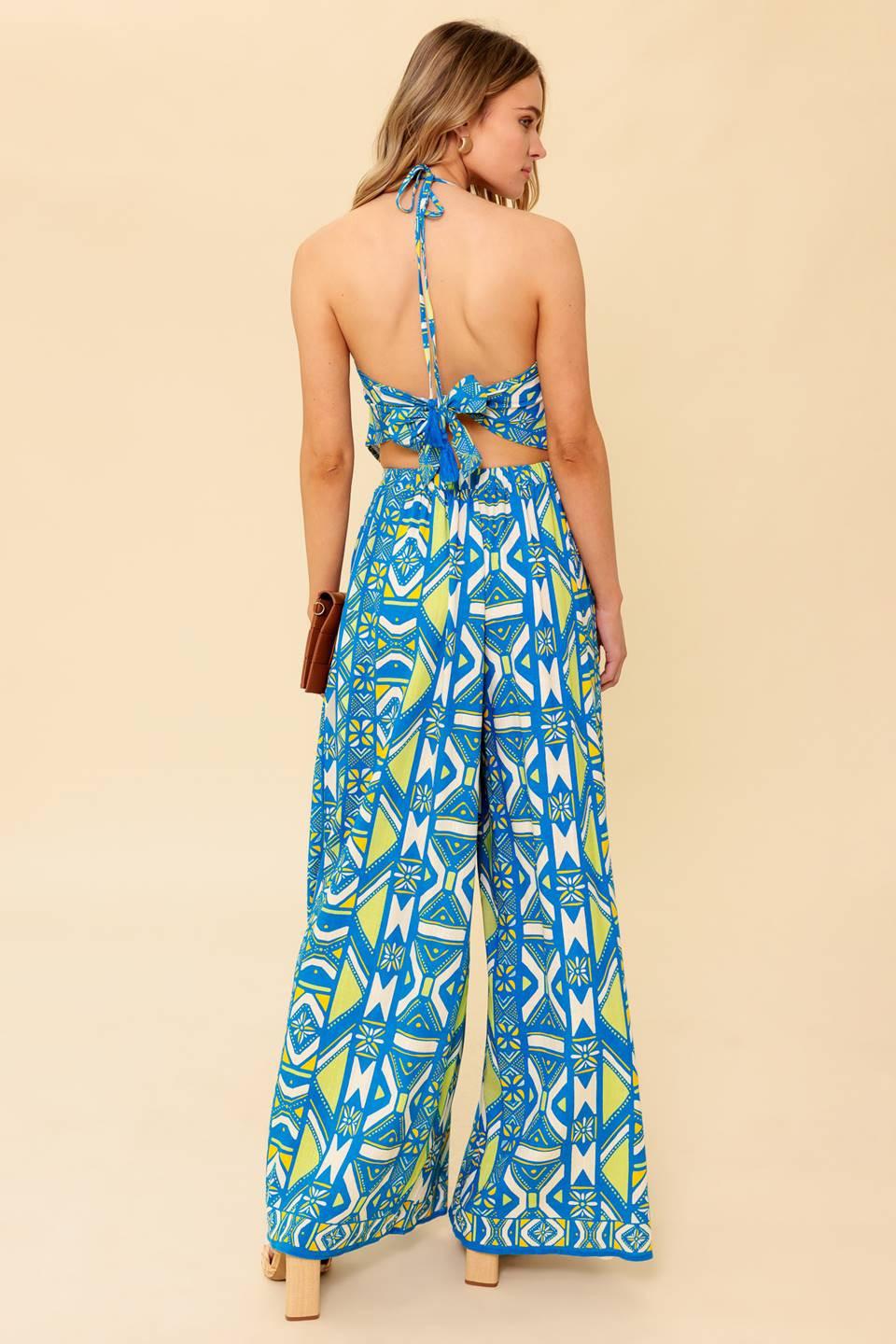 Flying Tomato STUN LIKE ME NAVY WOVEN PANT, featuring a comfortable elastic waist and wide-leg silhouette for ease.