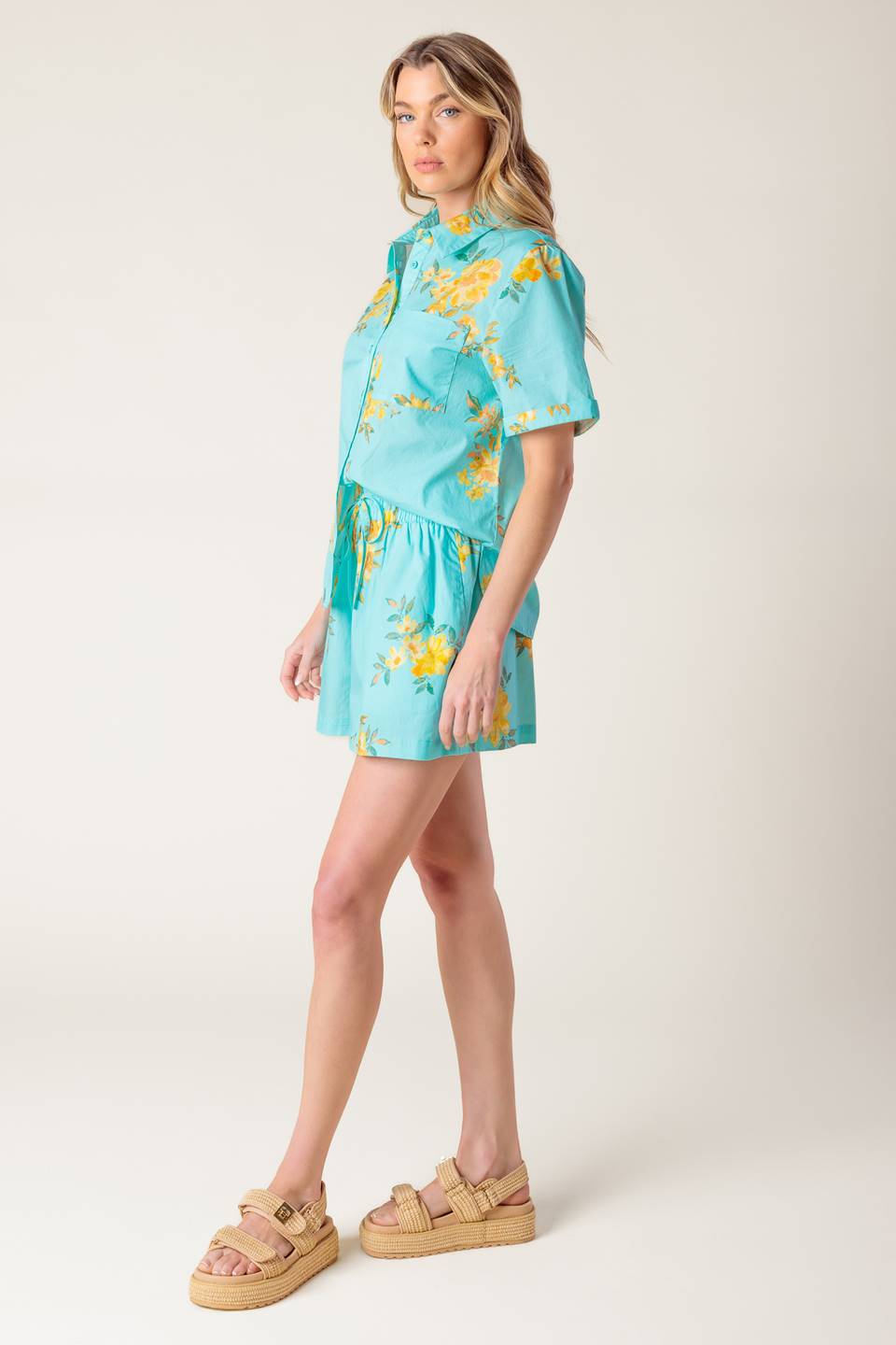 TREASURED TIMES WOVEN TOP AND SHORT SET Flying Tomato