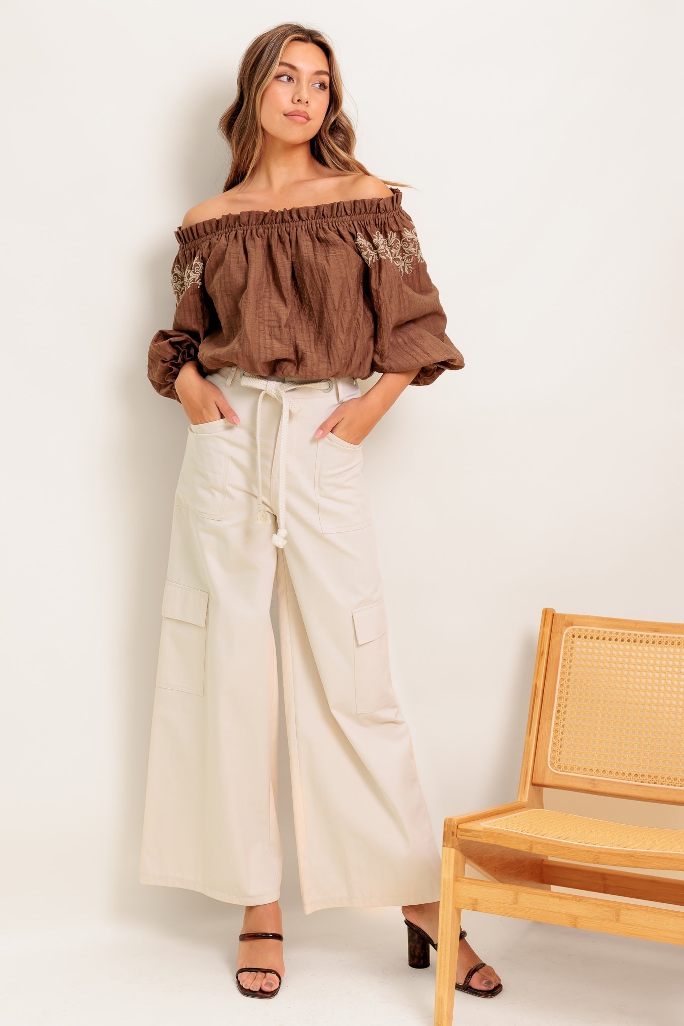 FULL SPEED AHEAD BROWN WOVEN TOP Flying Tomato