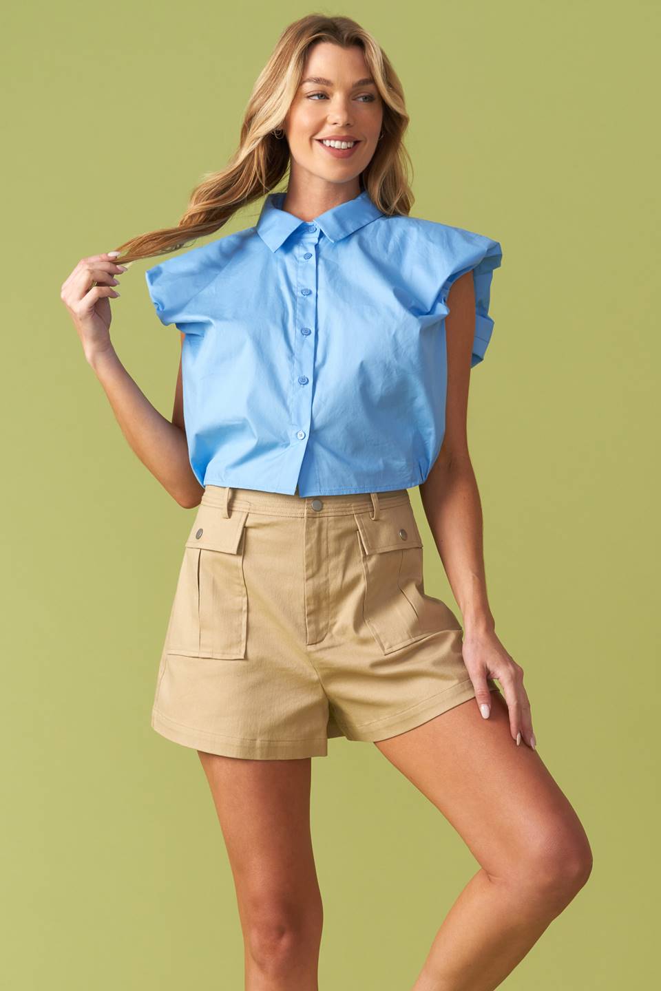 CREATING MEMORIES WOVEN CROP TOP Flying Tomato