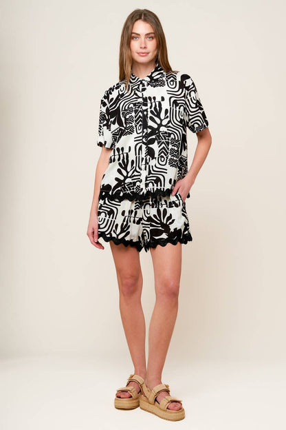 Feel The Rush Woven Top And Shorts Set For Women