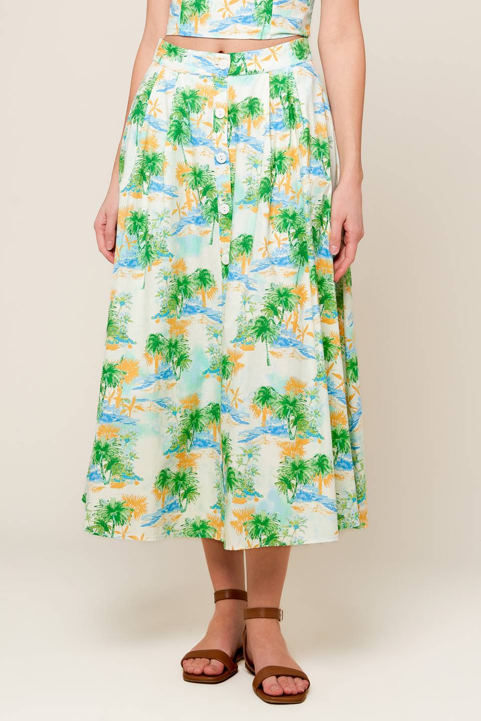 PICTURE PERFECT WOVEN TOP AND SKIRT SET Flying Tomato