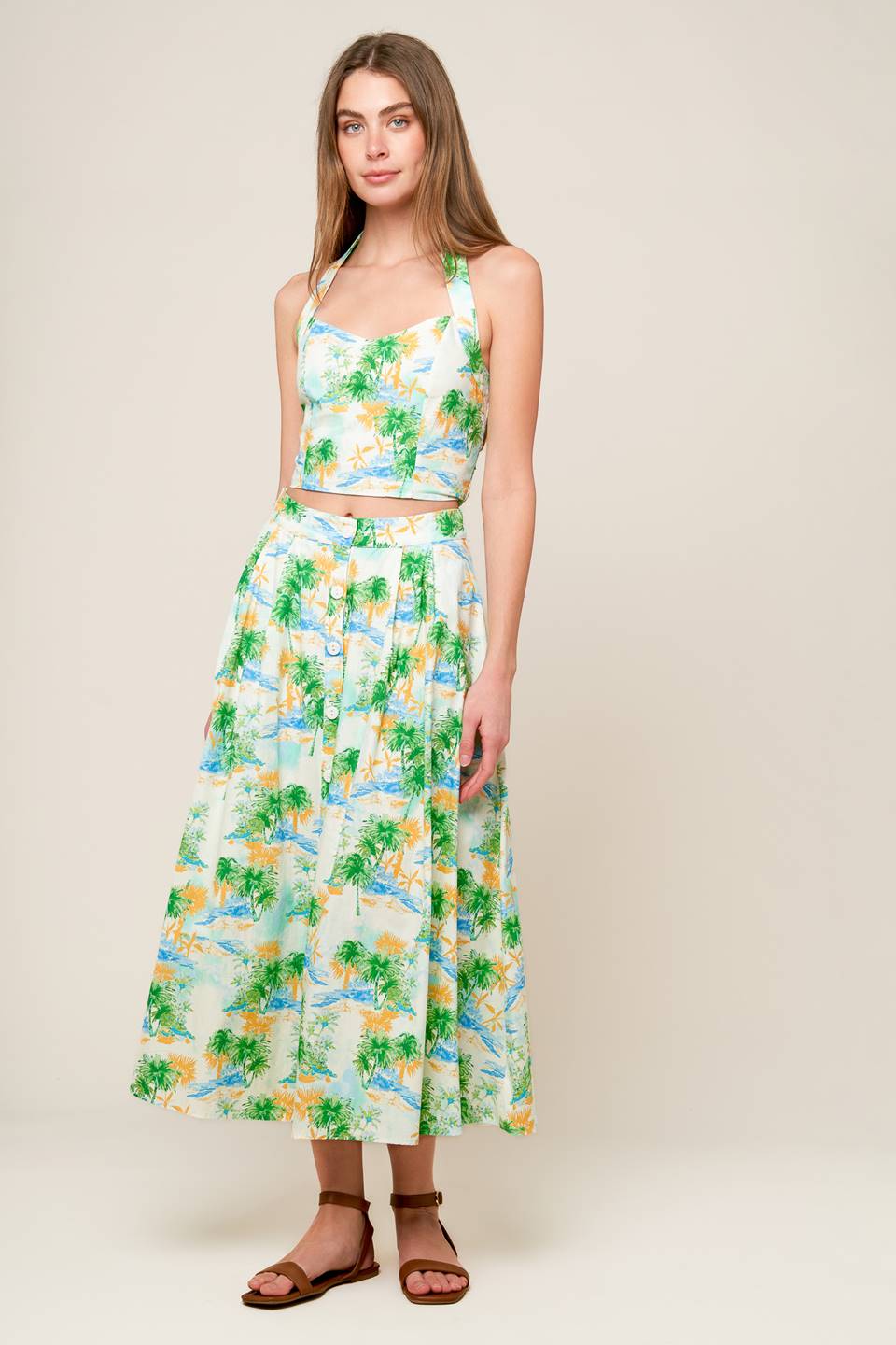 PICTURE PERFECT WOVEN TOP AND SKIRT SET Flying Tomato