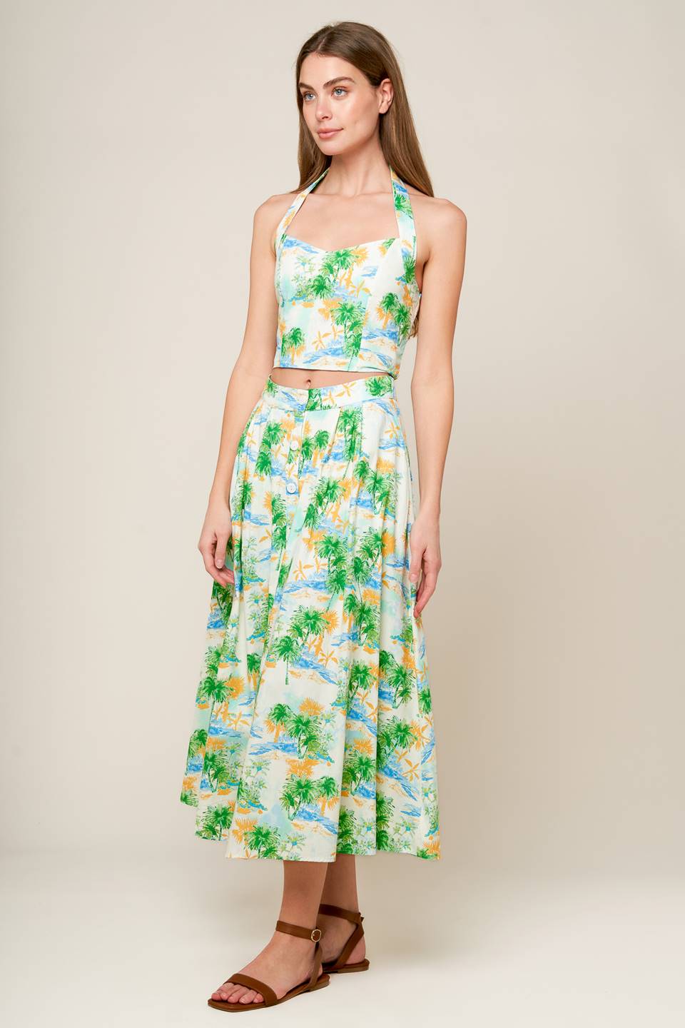 PICTURE PERFECT WOVEN TOP AND SKIRT SET Flying Tomato