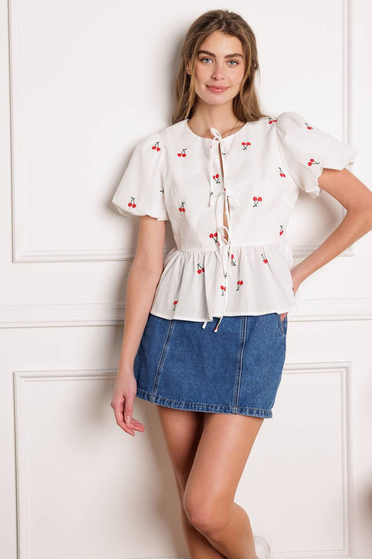 CLOSER THAN EVER WOVEN TOP Flying Tomato