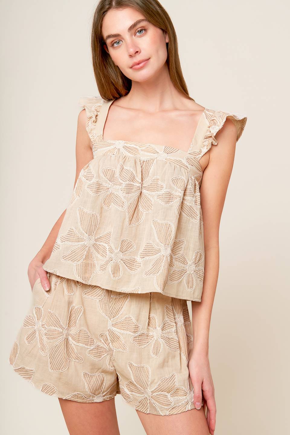 DARCY DREAM WOVEN TOP AND SHORTS SET Flying Tomato