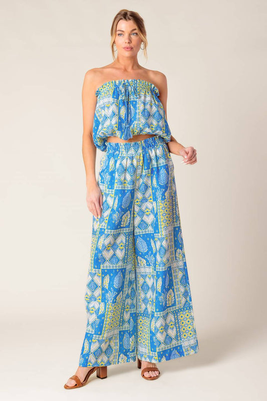 LET'S GET OUT OF TOWN WOVEN TOP AND PANT SET Flying Tomato