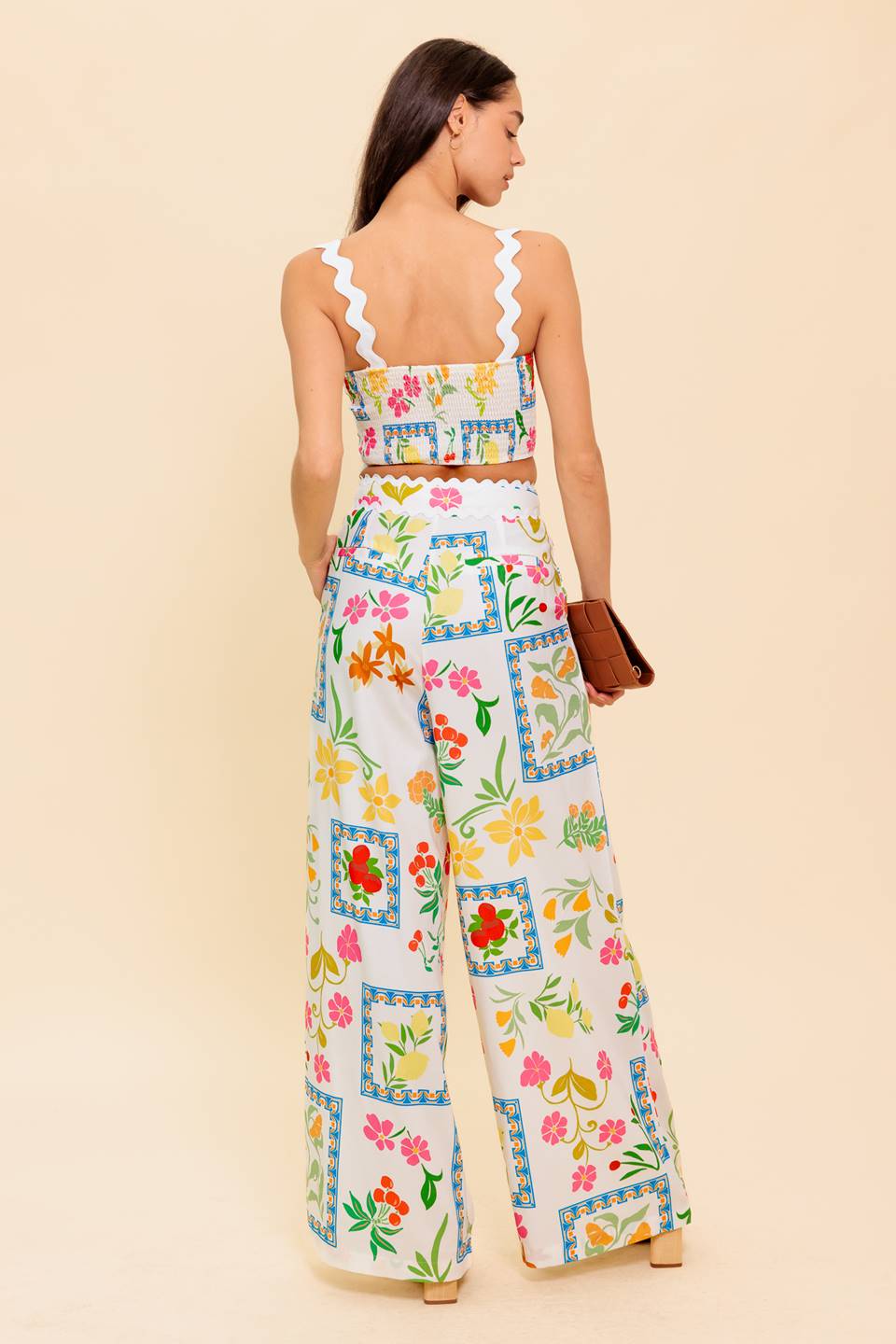 MARIGOLD IVORY WOVEN TOP AND PANT SET Flying Tomato