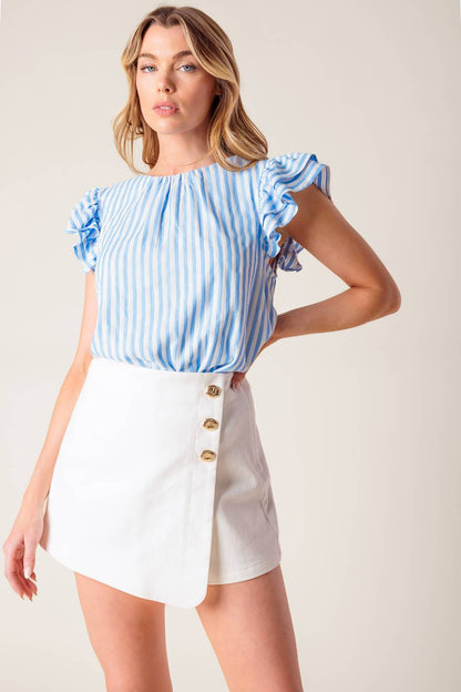 SWEET HARMONY BLUE WOVEN TOP