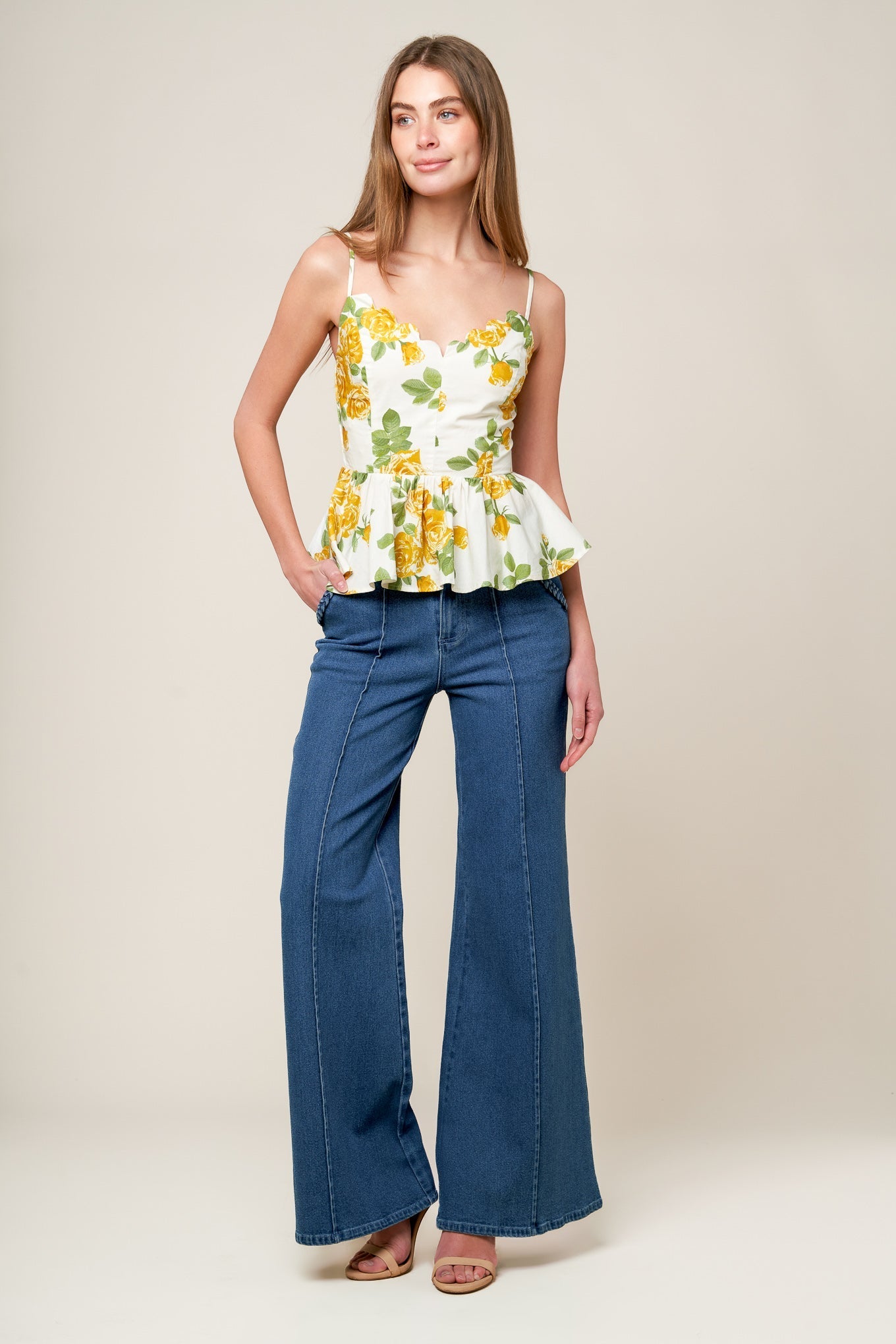 EVERY SUNDAY CREAM WOVEN TOP Flying Tomato