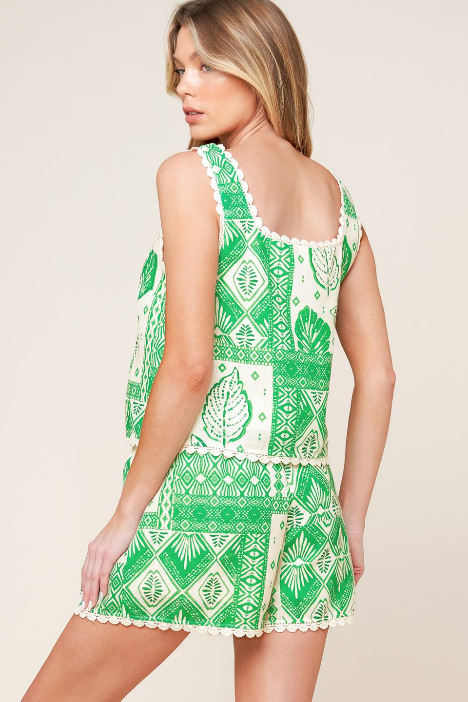 LANE SECRET GARDEN WOVEN TOP AND SHORTS SET Flying Tomato